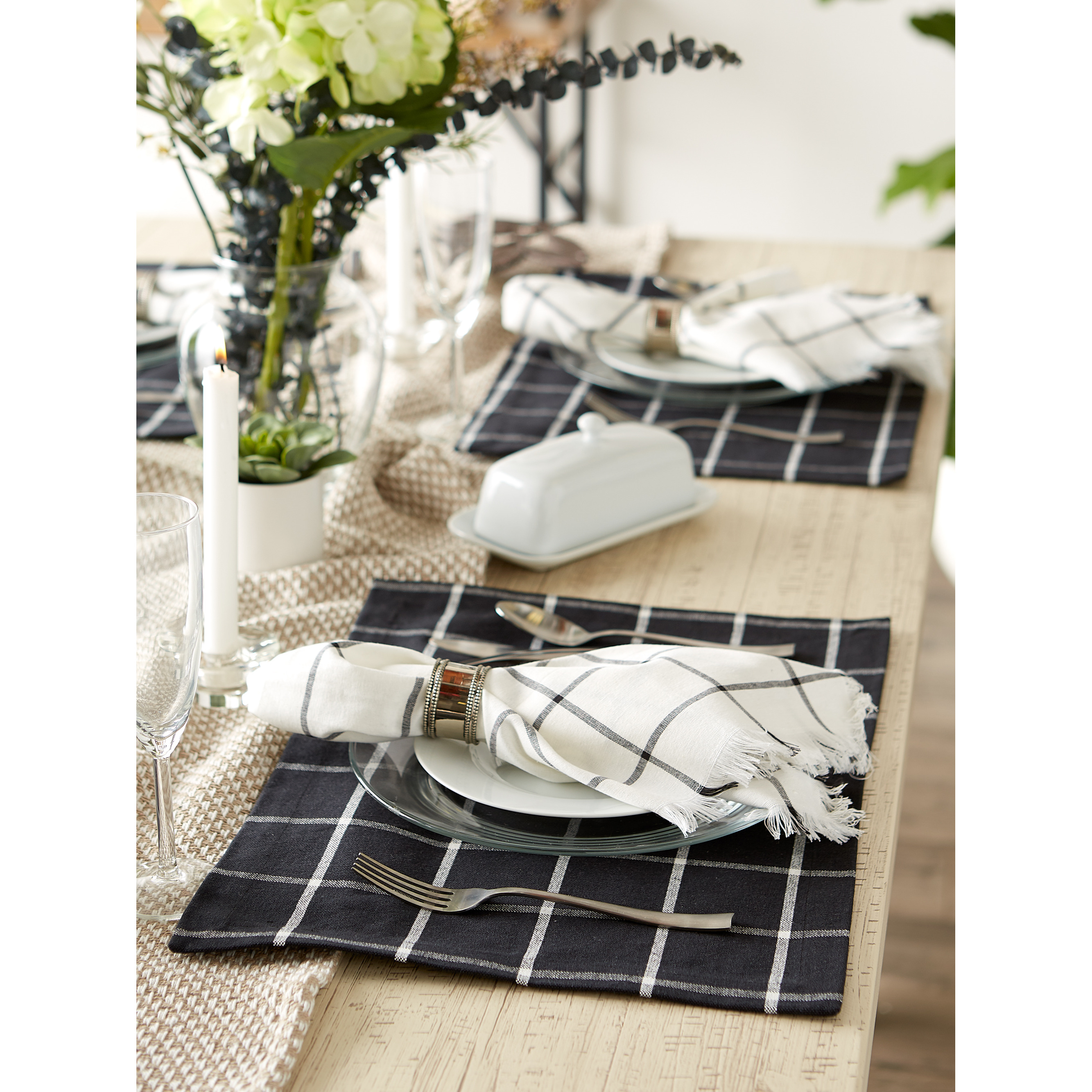 DII Black Check Placemat (Set of 6)