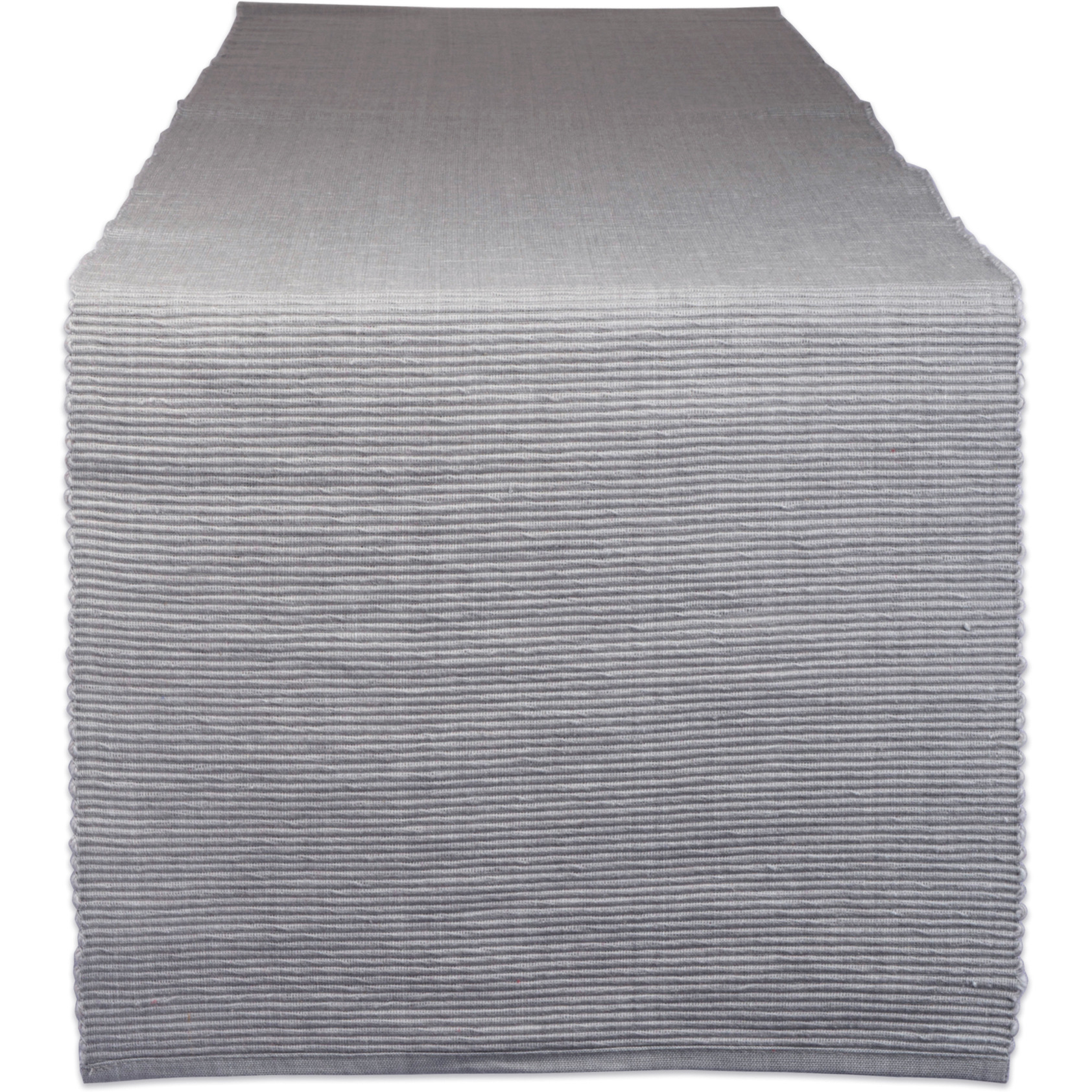 DII Dove Gray Ribbed Table Runner 13x72