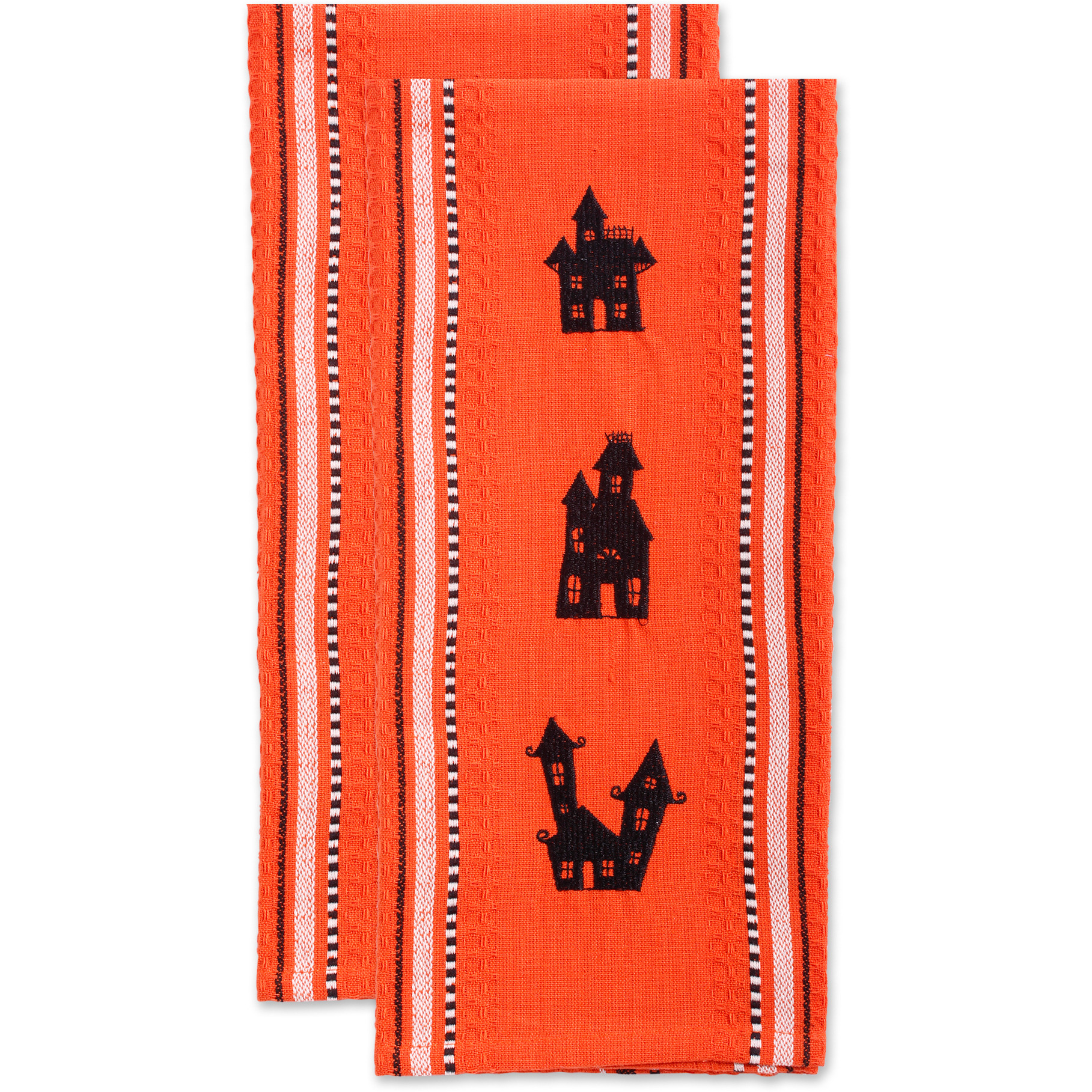 DII Haunted Houses Embroidered Dishtowel (Set of 2)