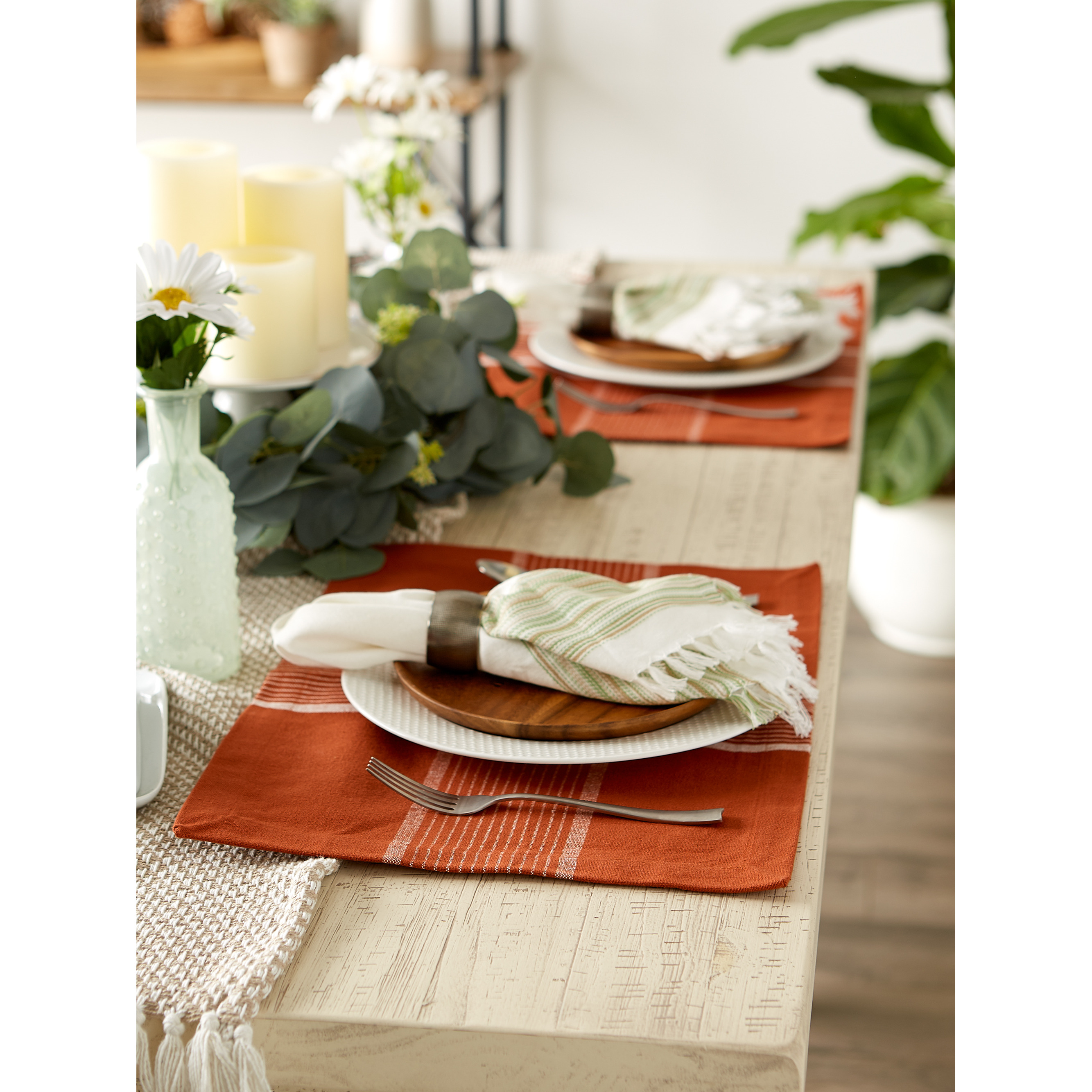 DII Fiesta Rust Check Placemat (Set of 6)