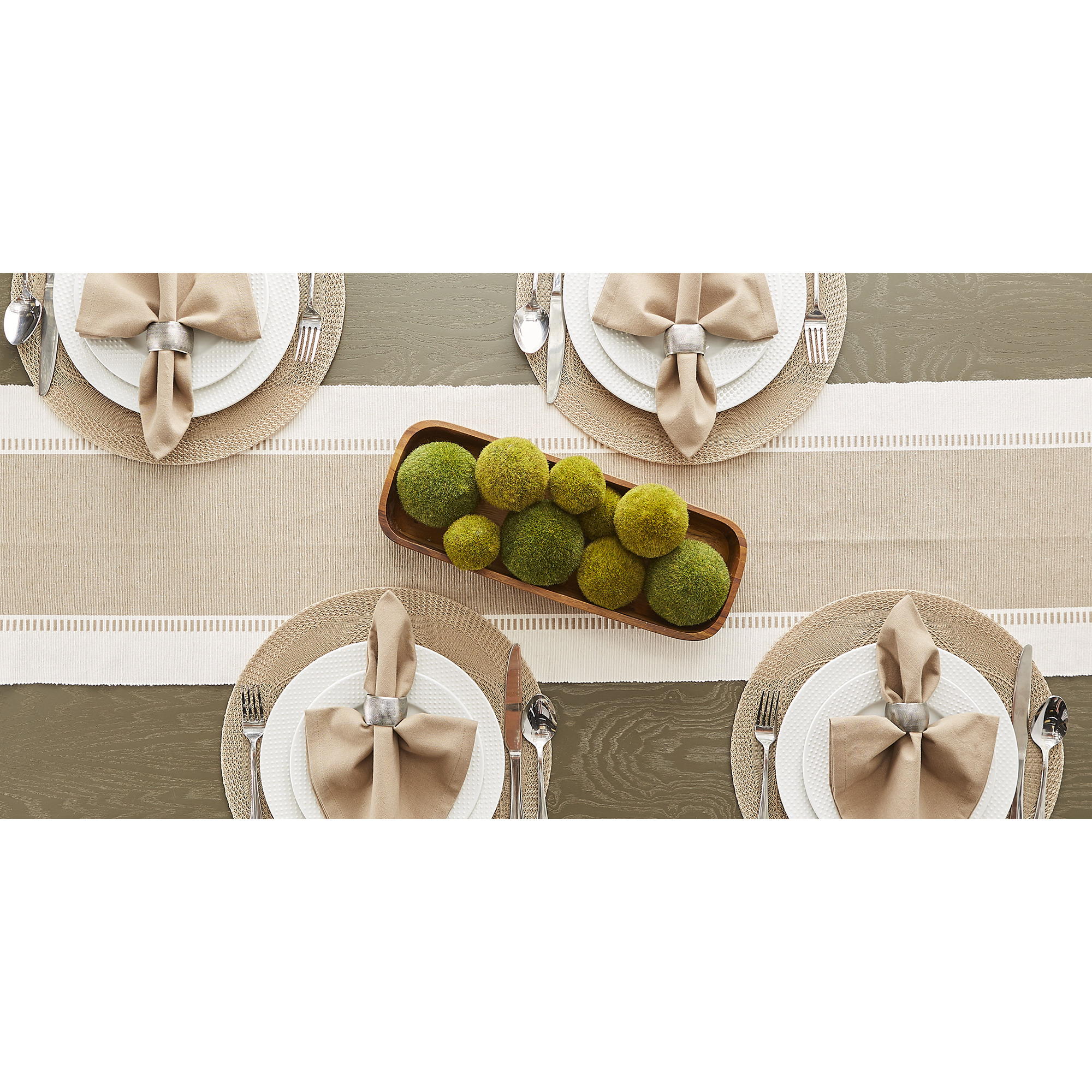 DII Stone Dobby Stripe Table Runner 13x108