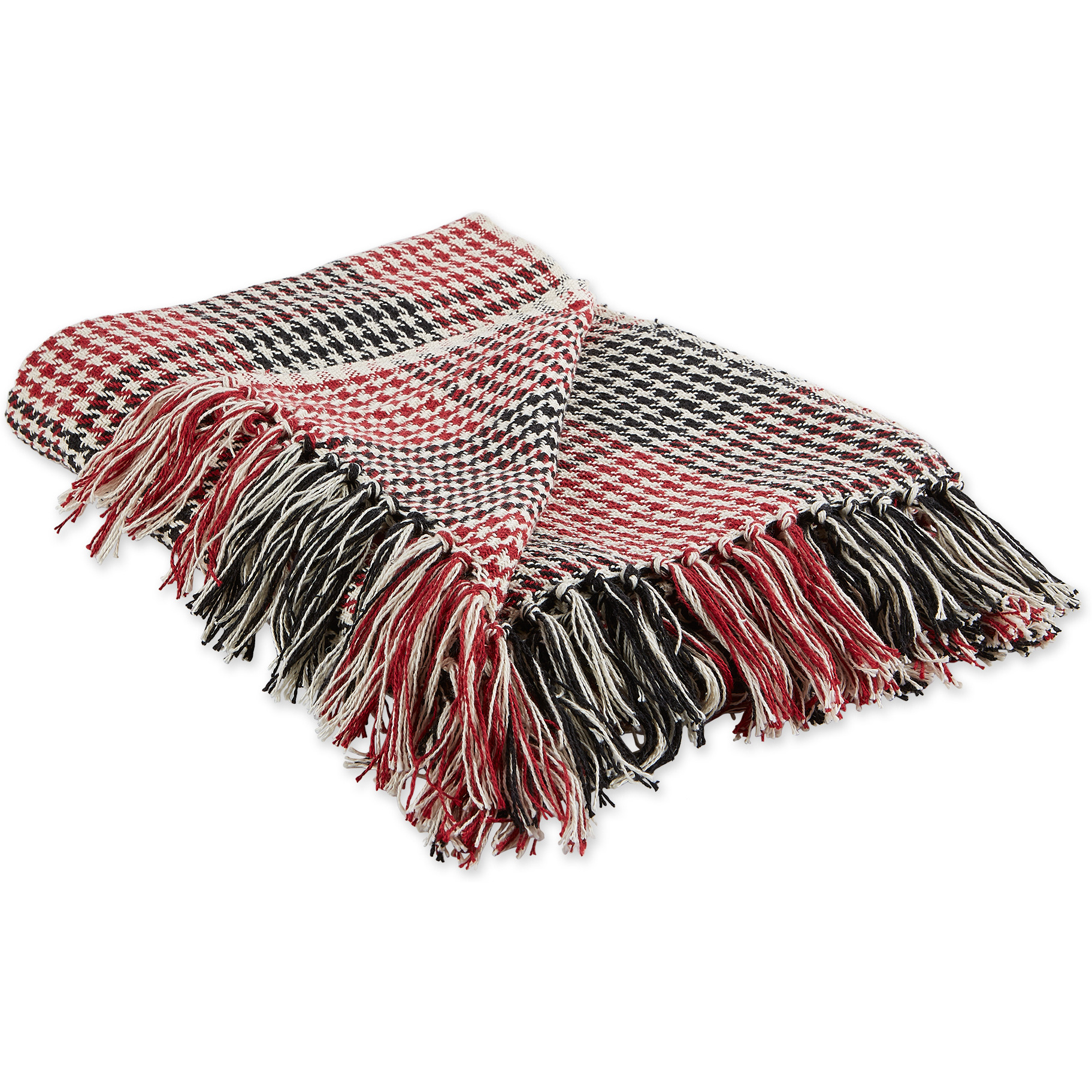 DII Red & Black Houndstooth Plaid Throw