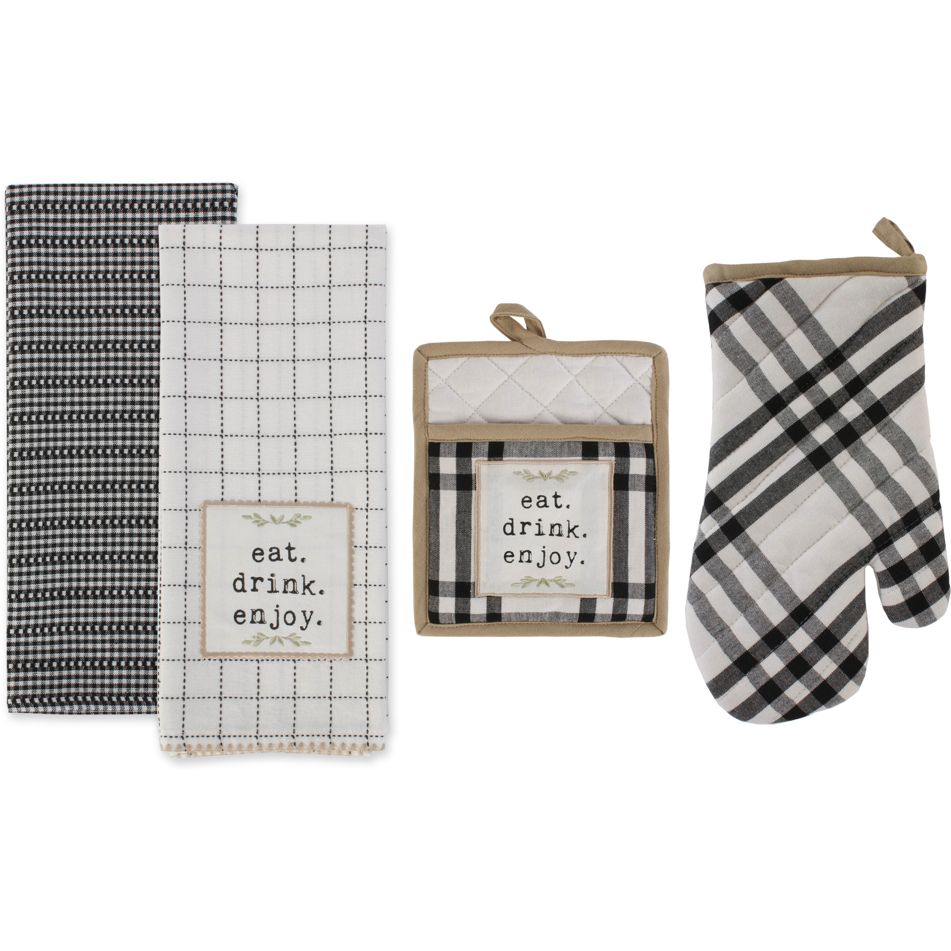 DII Home Sweet Farmhouse Kitchen Textiles, Home Sweet Farmhouse, 4 Pieces