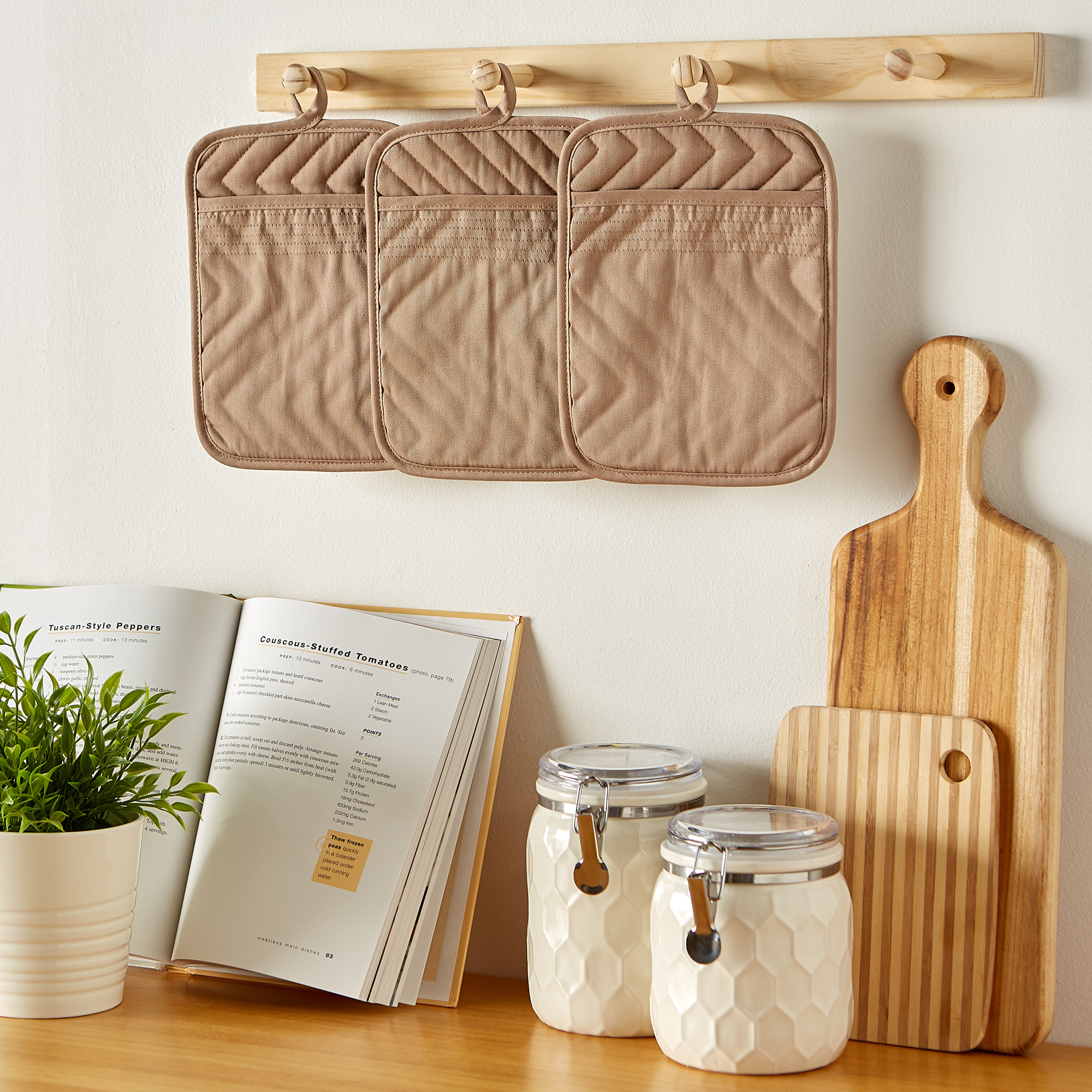 DII Stone Quilted Potholder Set/3