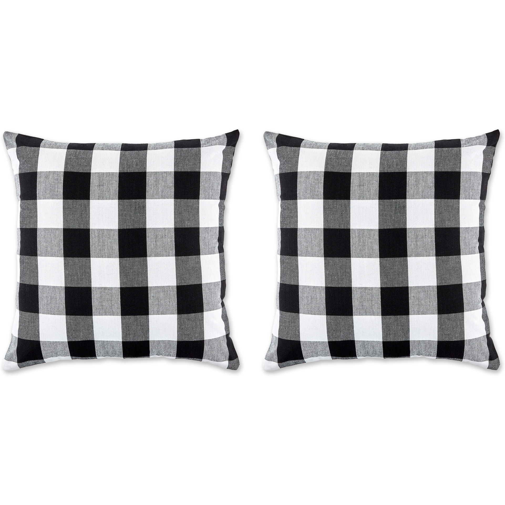DII Black/White Buffalo Check Pillow Cover 20x20 Set/2