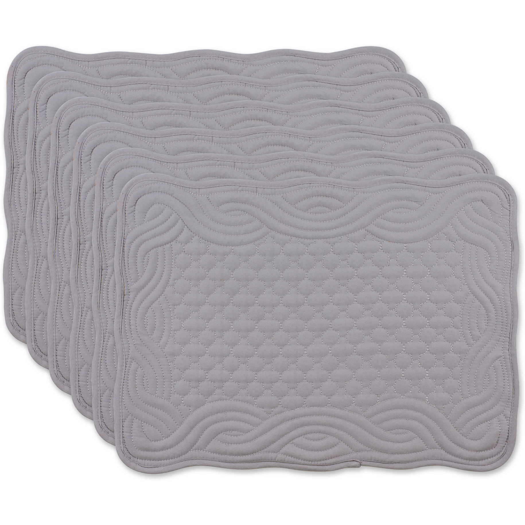 DII Gray Quilted Farmhouse Placemat (Set of 6)