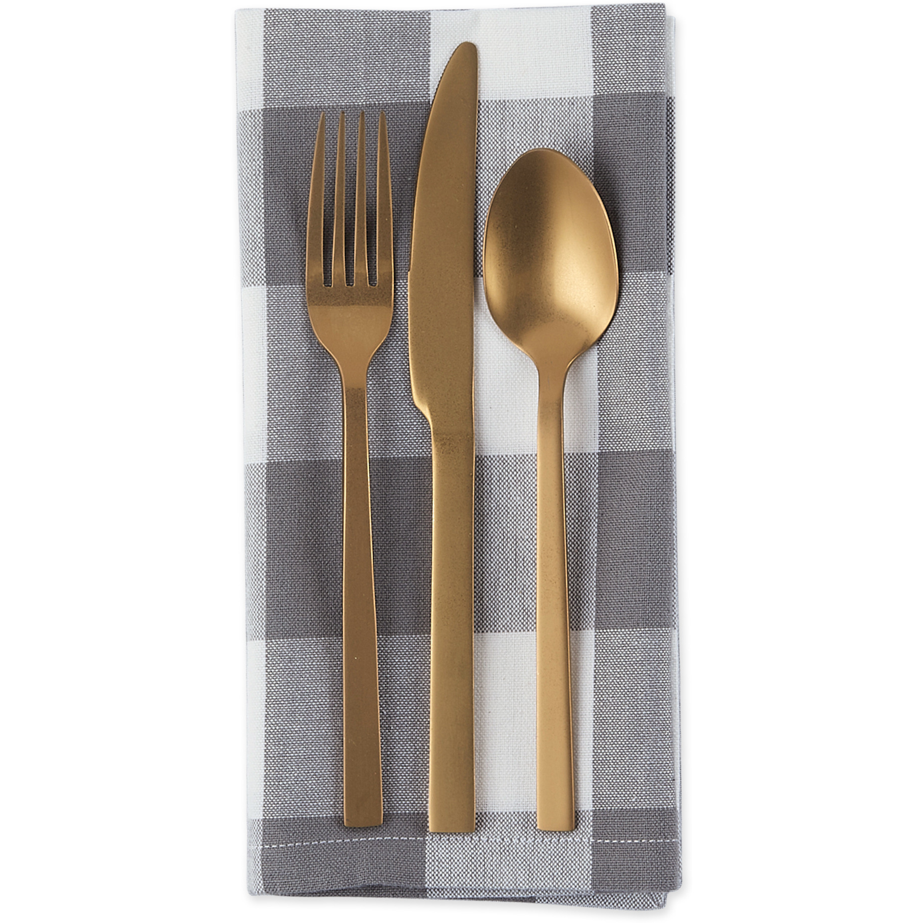 DII Gray & White Buffalo Check Napkin Set/6