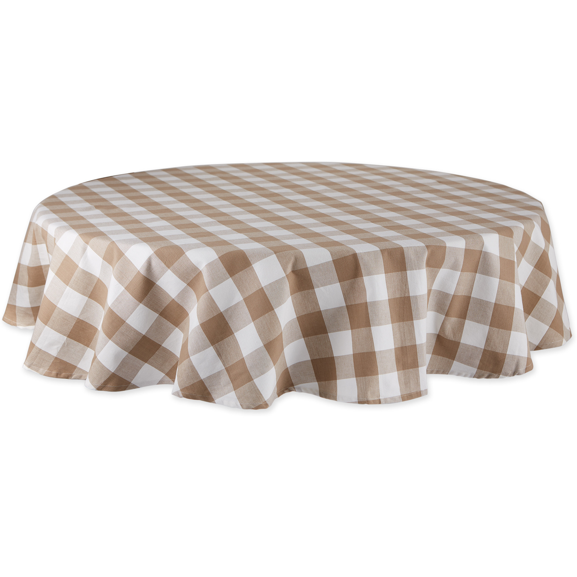 DII Stone Buffalo Check Tablecloth 70 Round