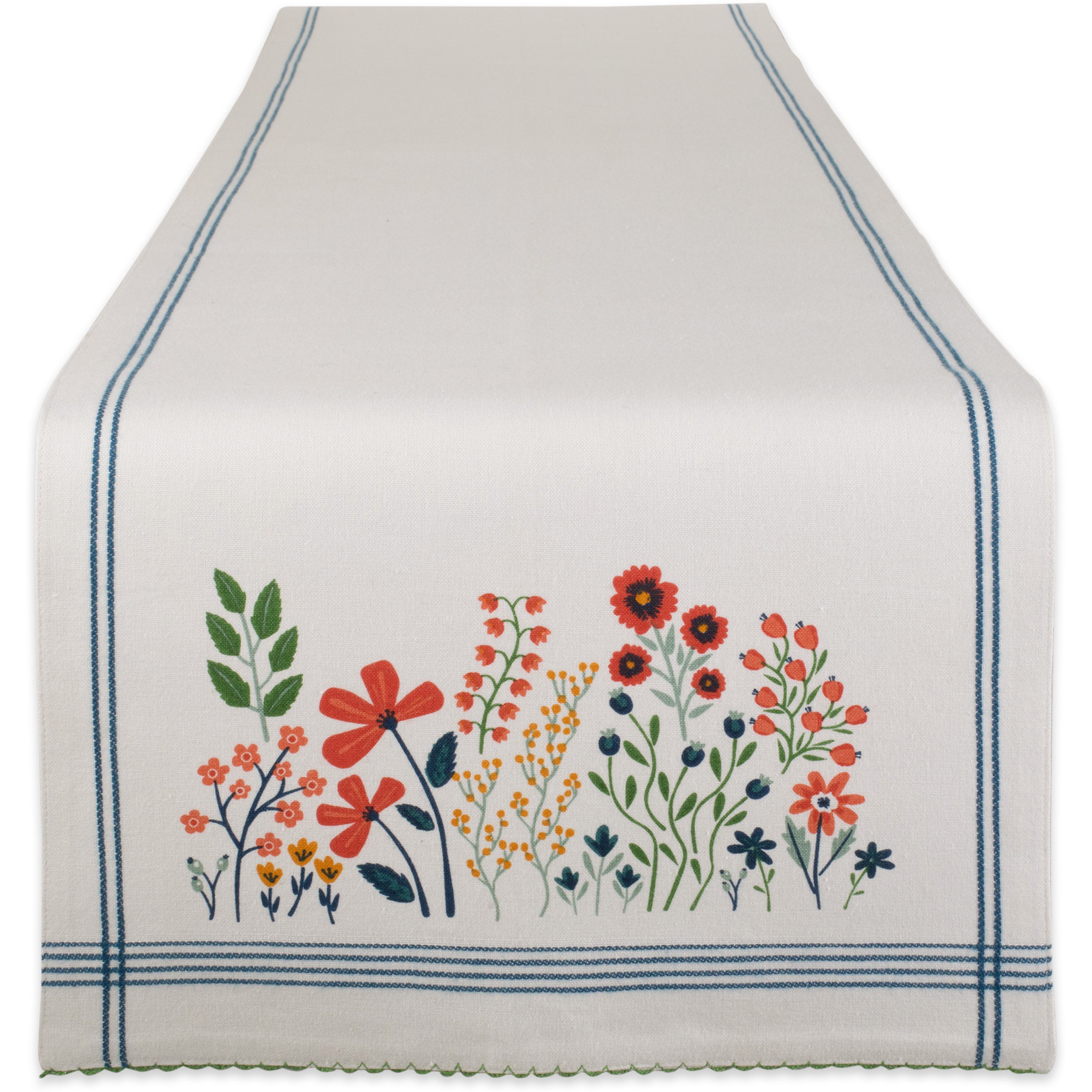 DII Flower Garden Embellished Table Runner 14x72