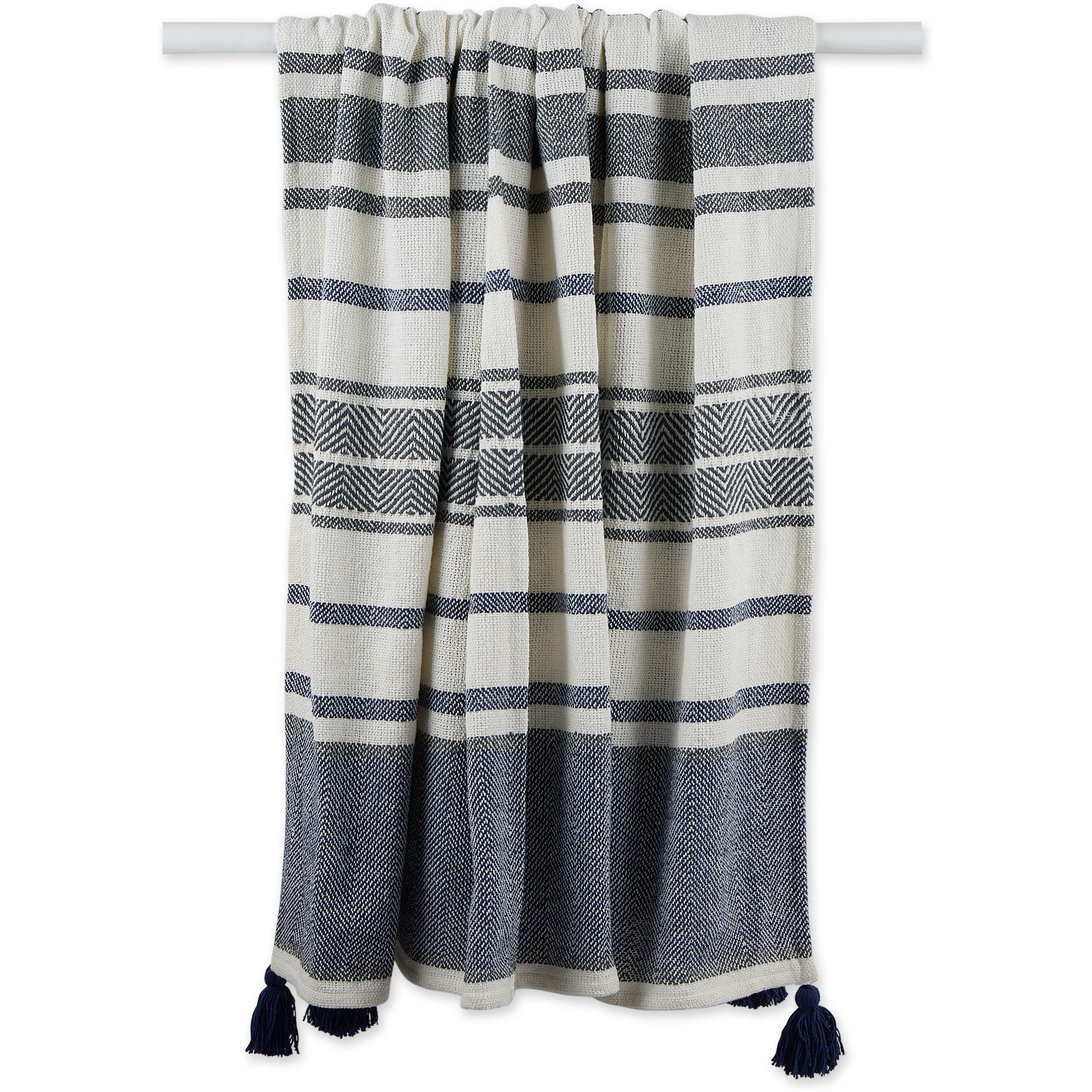 DII Navy & Mineral 2-Tone Chevron Stripe Throw