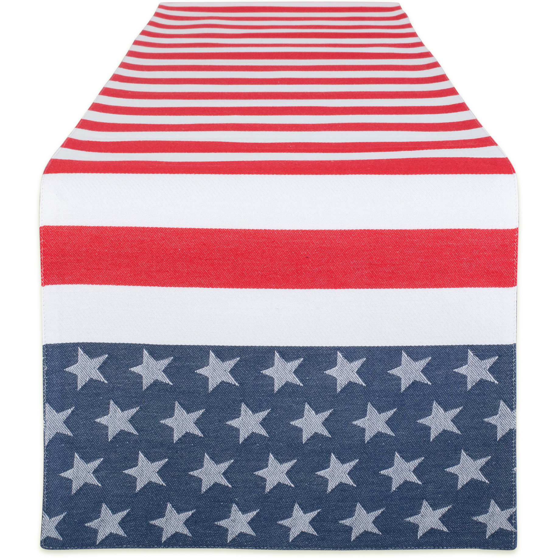 DII Stars and Stripes Jacquard Table Runner 14x72