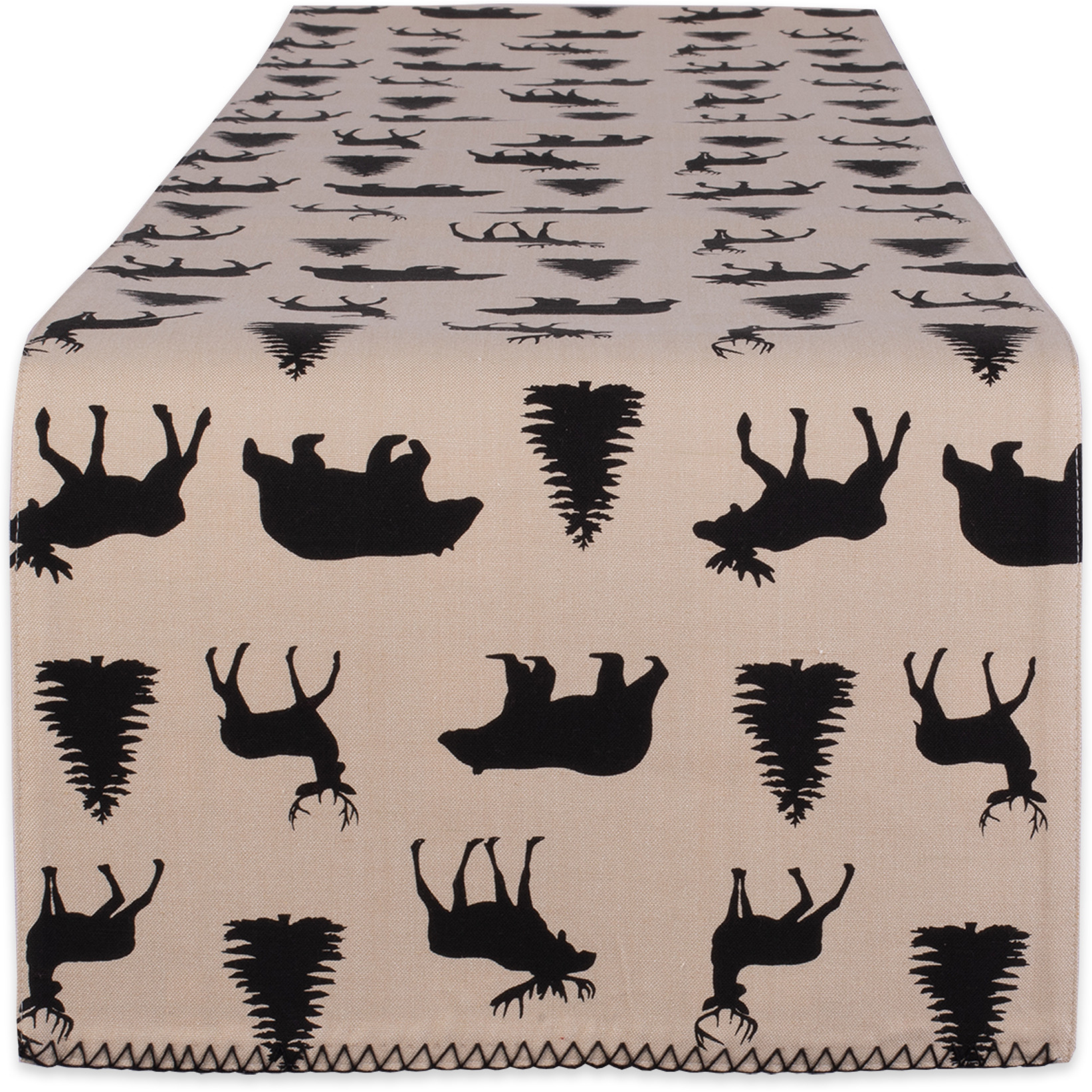 DII Mountain Trail Plaid Reversible Embellished Table Runner 14x108