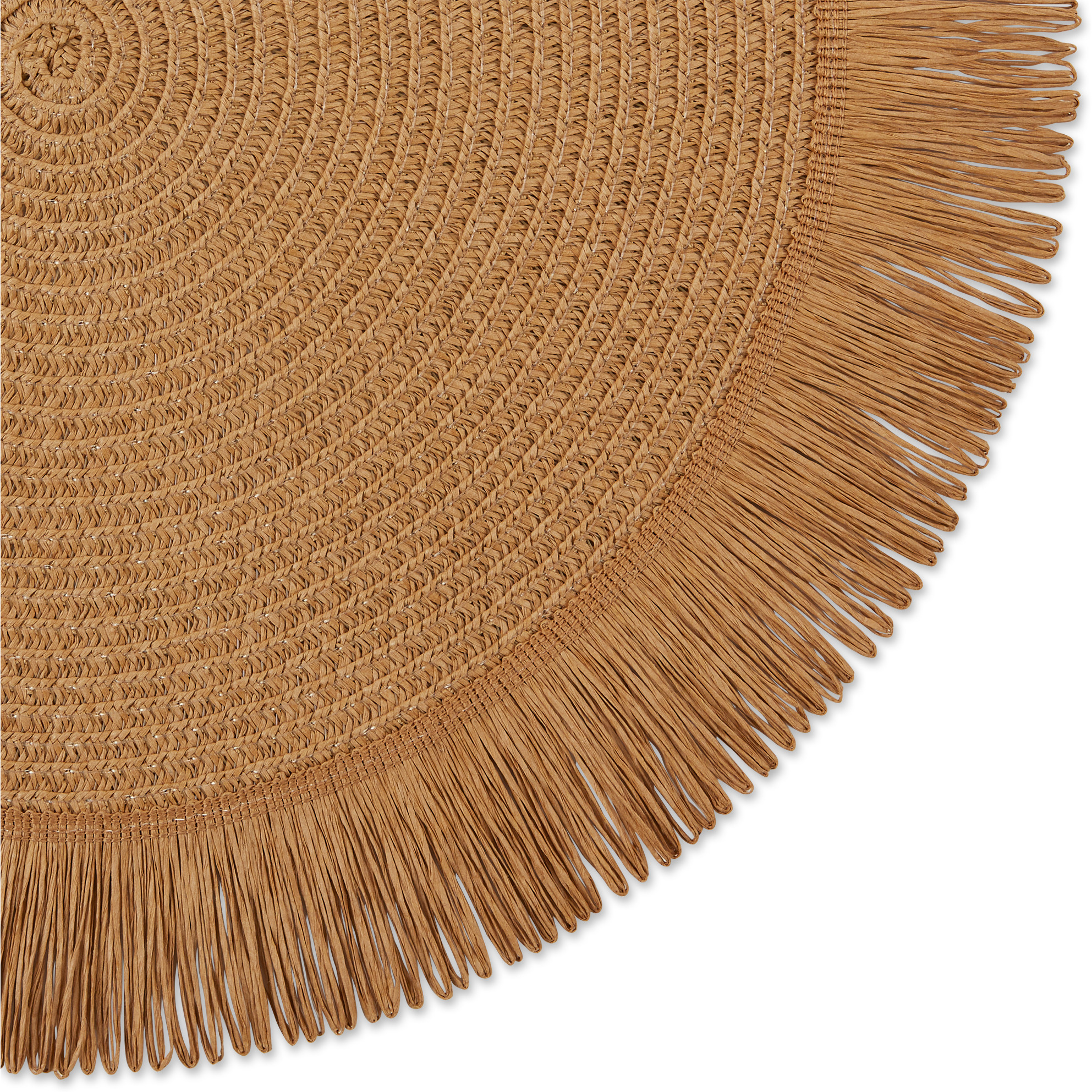 DII Natural Fringe Woven Polyester Round Placemat (Set of 6)