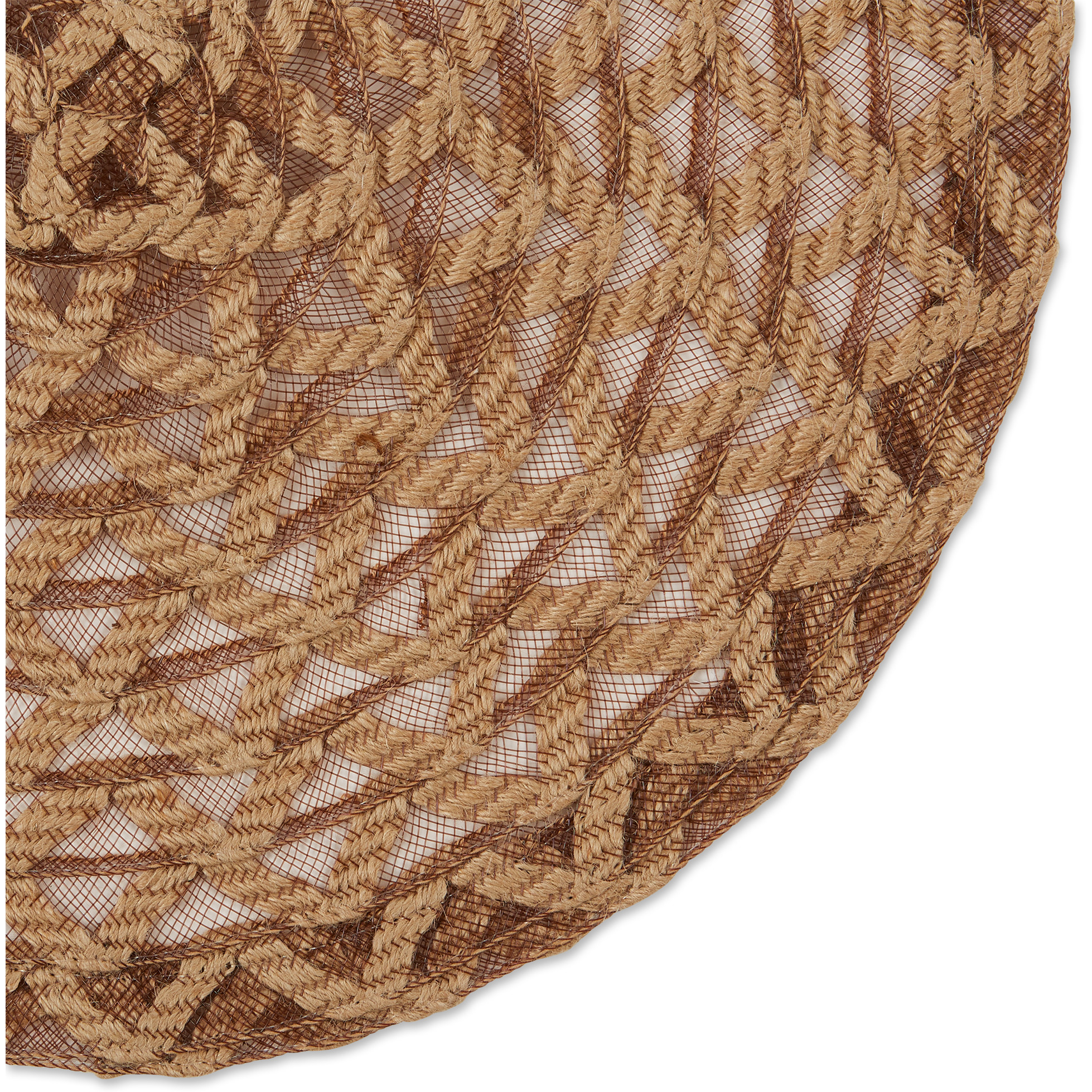 DII Natural Dahlia Woven Polyester Round Placemat (Set of 6)