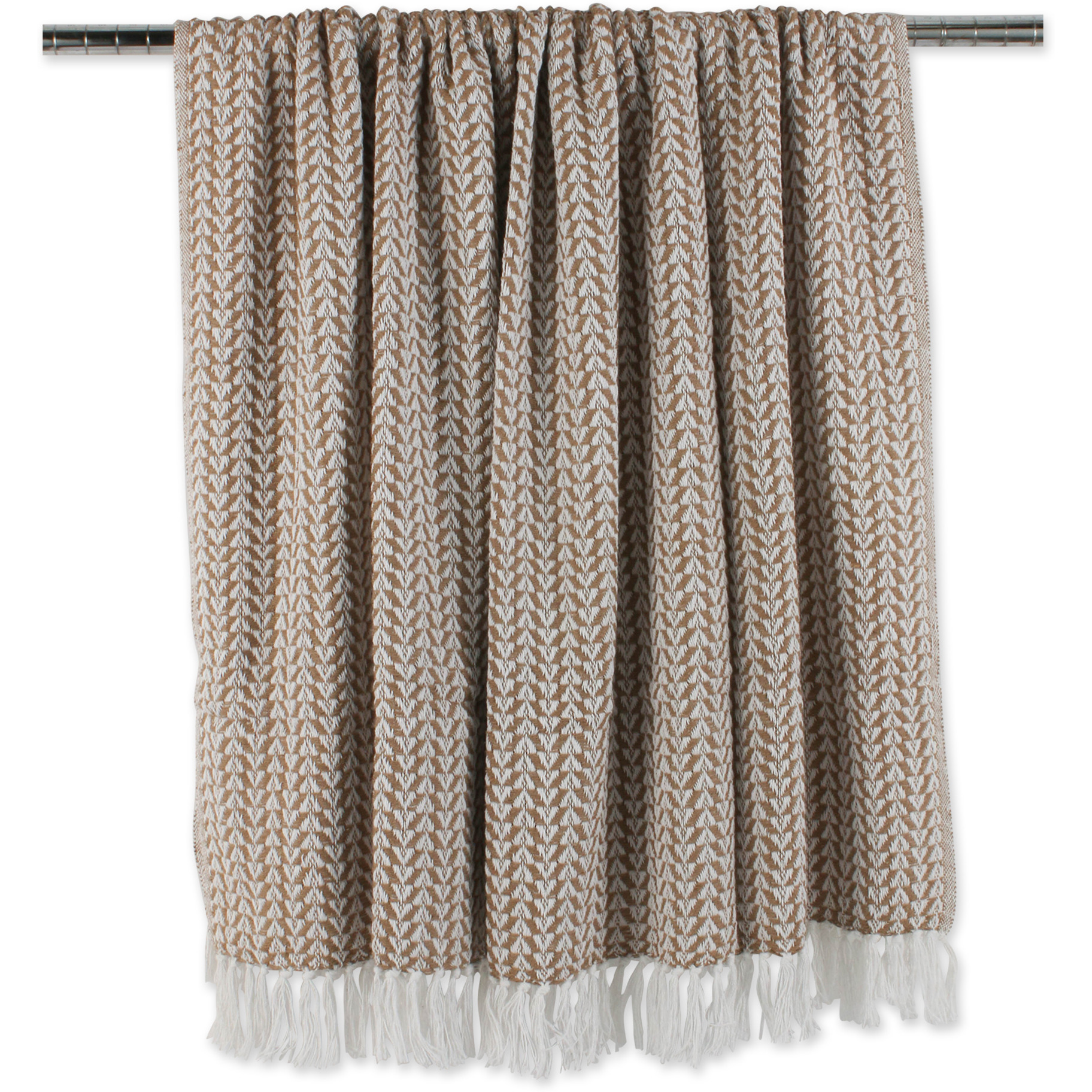 DII Arrowhead Woven Throw, 50x60" with 3" Fringe, Stone, 1 Piece