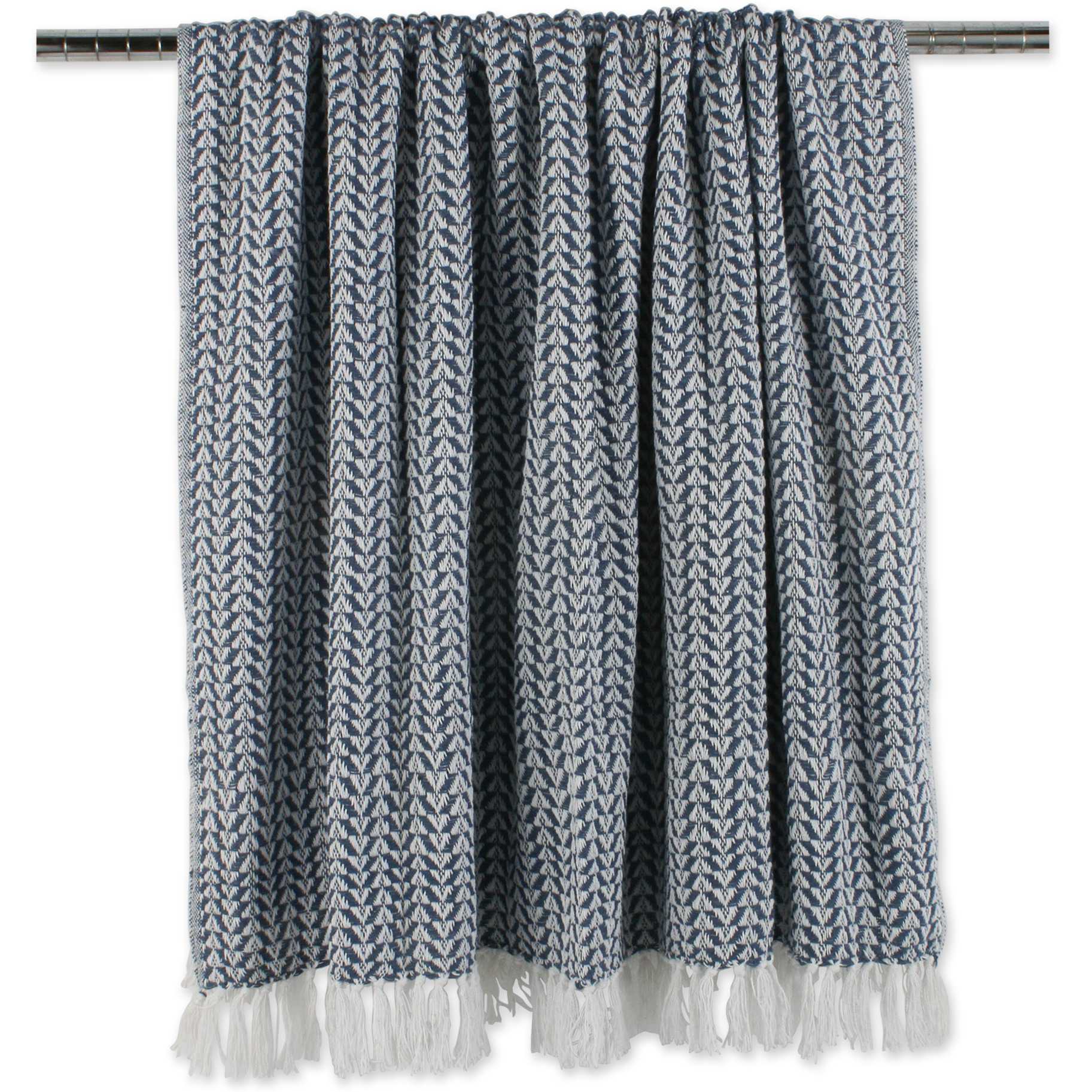 DII Arrowhead Woven Throw, 50x60" with 3" Fringe, French Blue, 1 Piece
