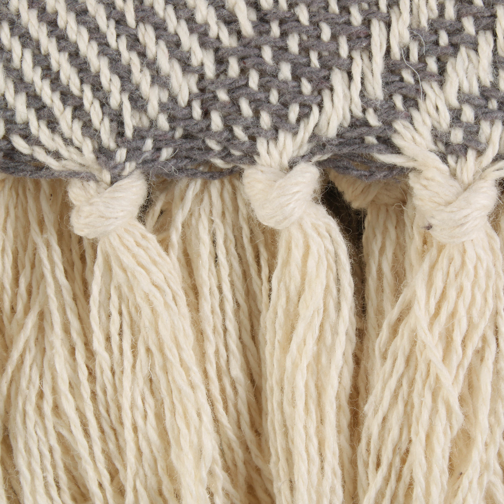 DII Basketweave Woven Throw, 50x60" with 3" Fringe, Gray, 1 Piece