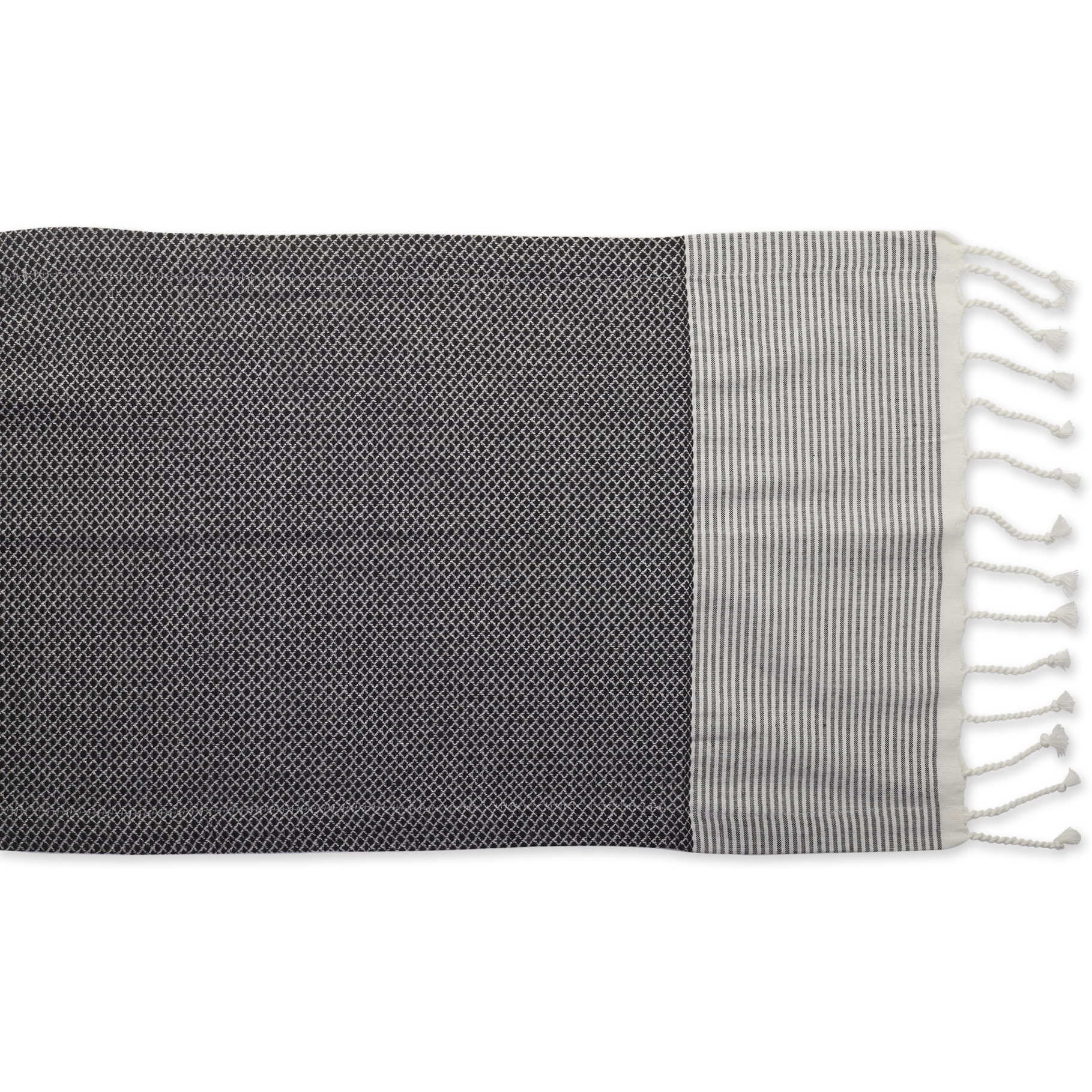 DII Black Bordered Dobby Table Runner 15x108