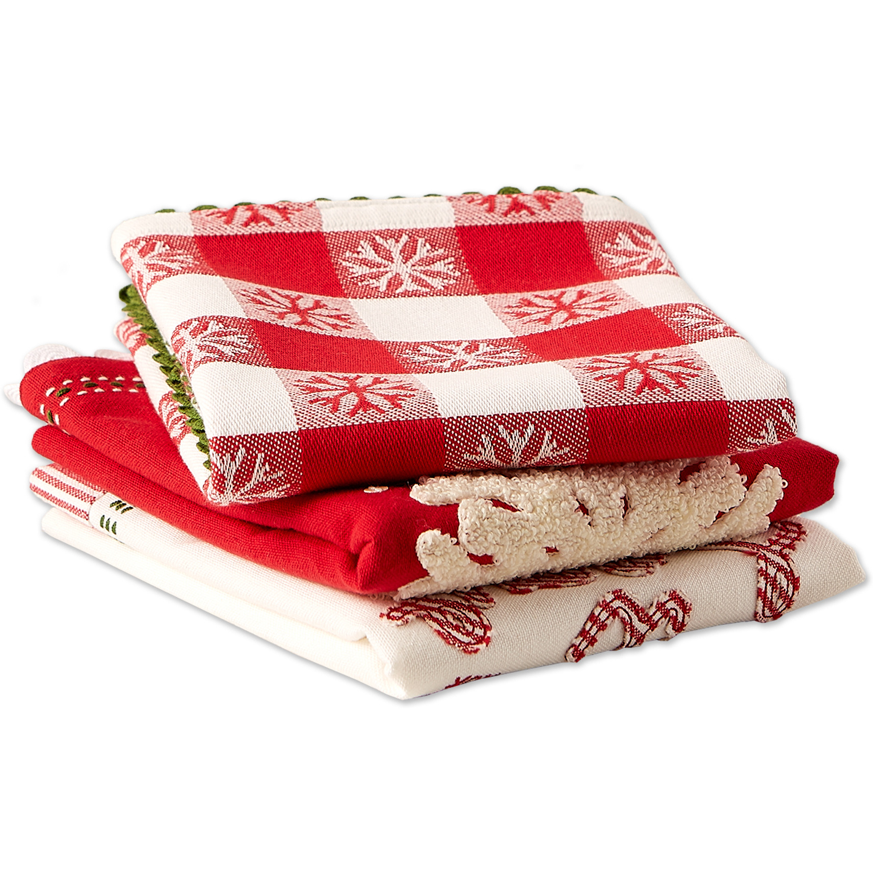 DII Santa Chef Clause Kitchen, Let It Snow Dishtowel Set of 3