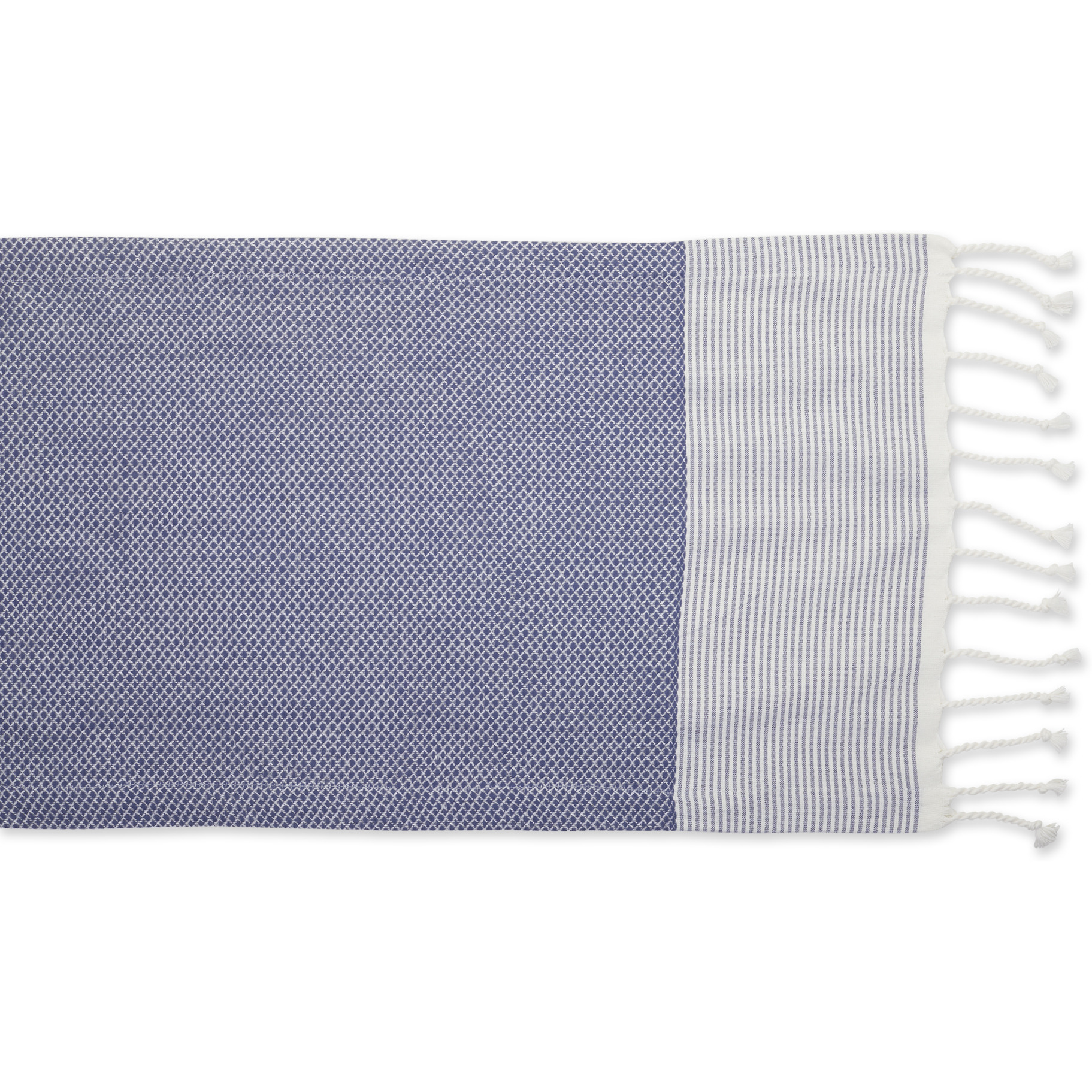 DII French Blue Bordered Dobby Table Runner 15x108
