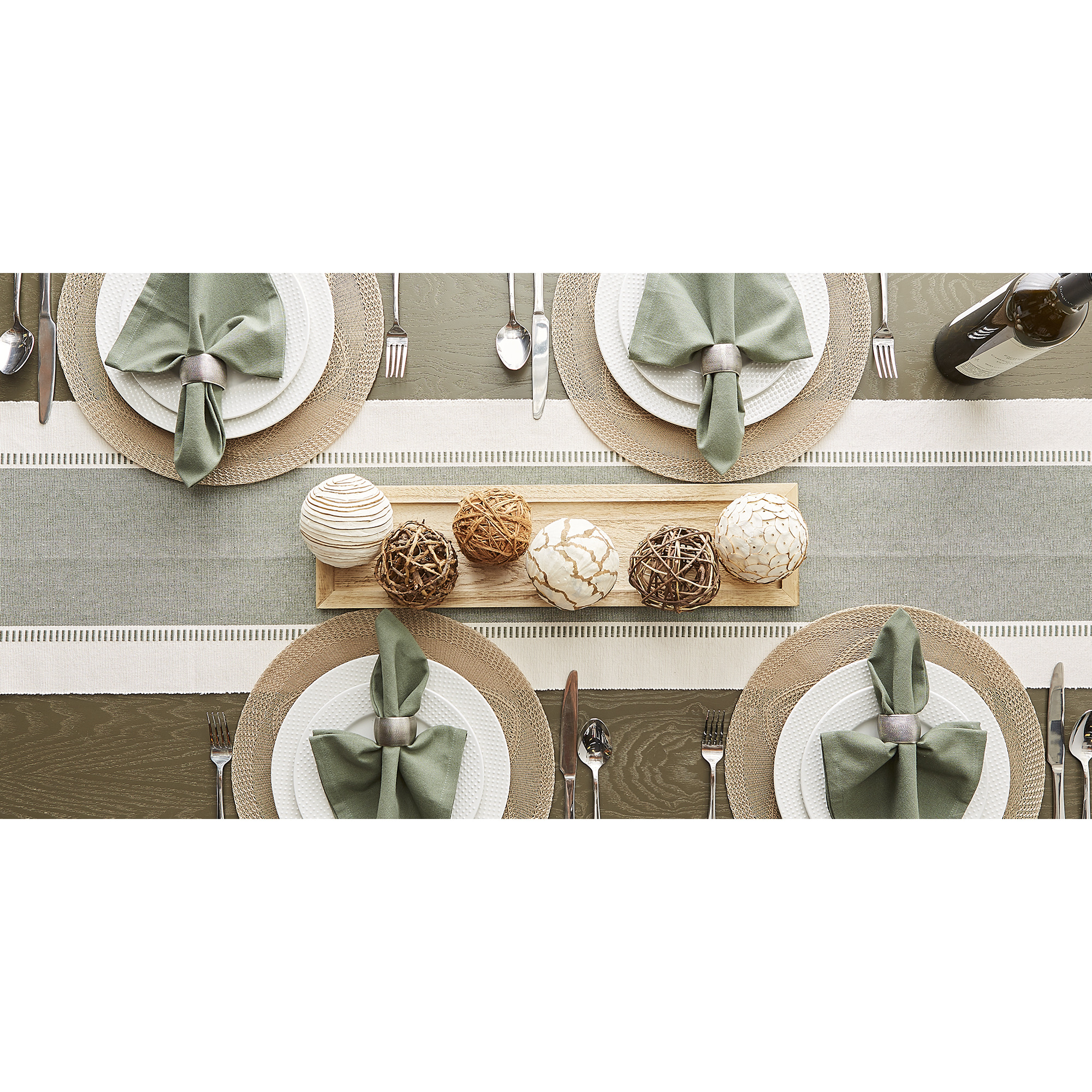 DII Stone Floral Woven Round Placemat Set/6