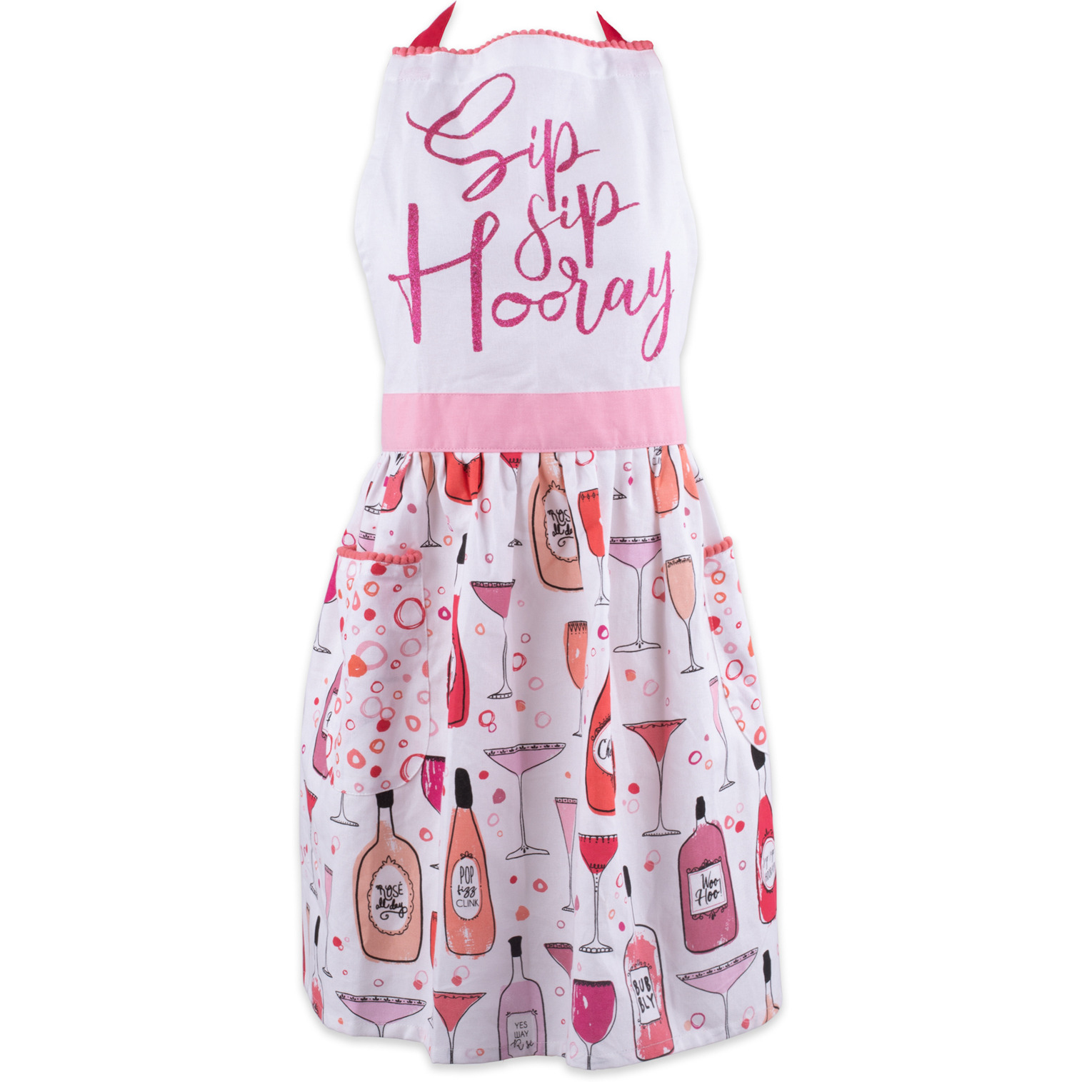 DII Pop Fizz Home Collection, One Size Fits Most, Sip Sip Hooray, 1 Piece