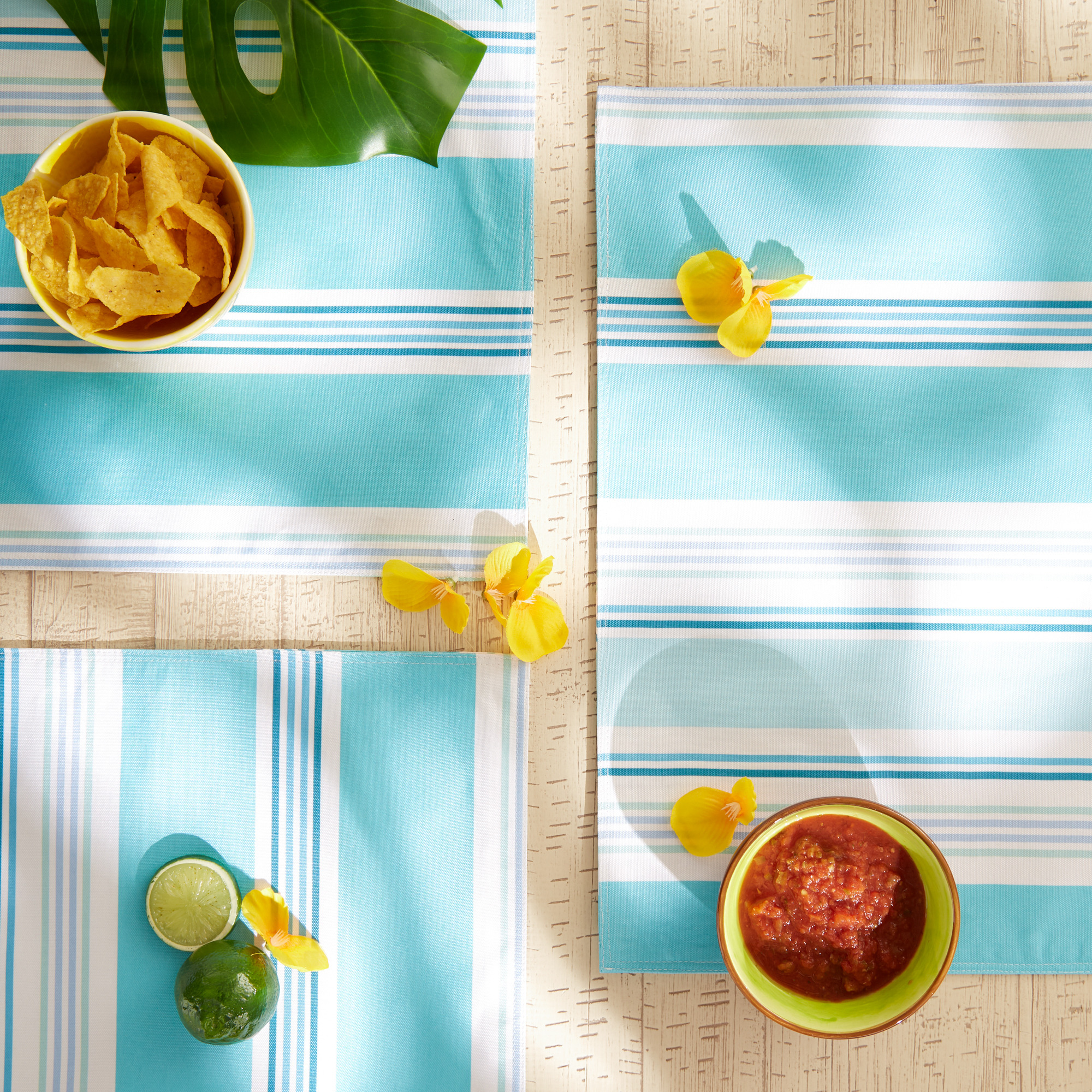 DII Beach House Stripe Print Outdoor  Placemat (Set of 6)