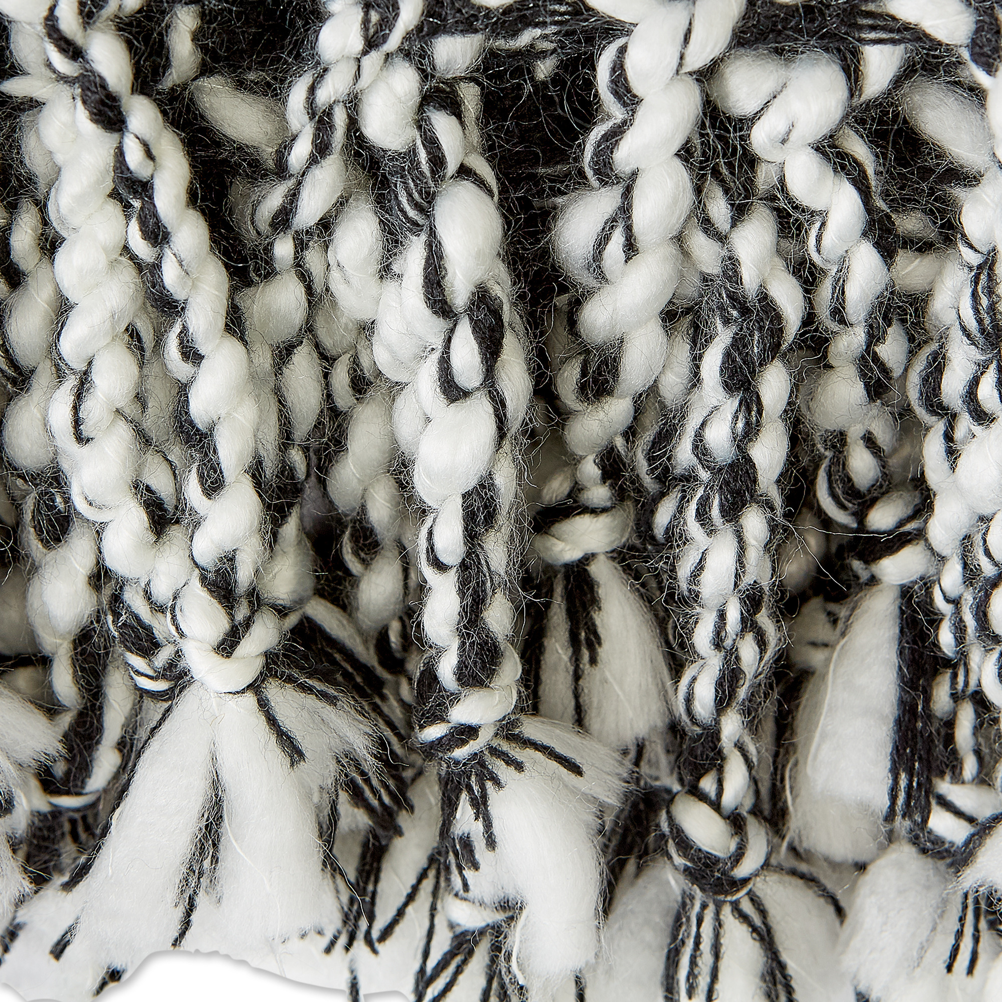 DII Black & White Textured Acrylic Throw