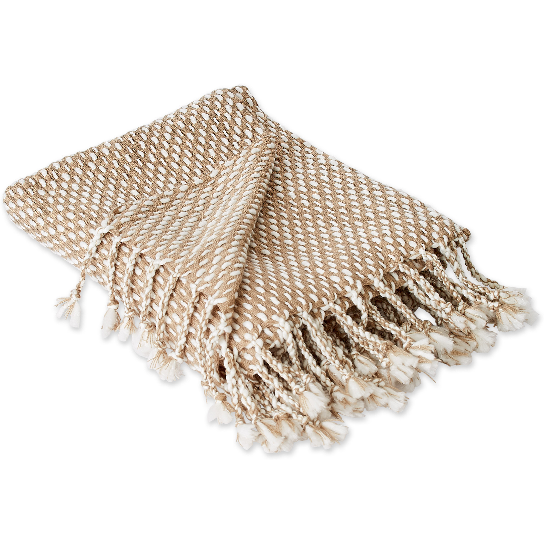 DII Stone & White Textured Acrylic Throw