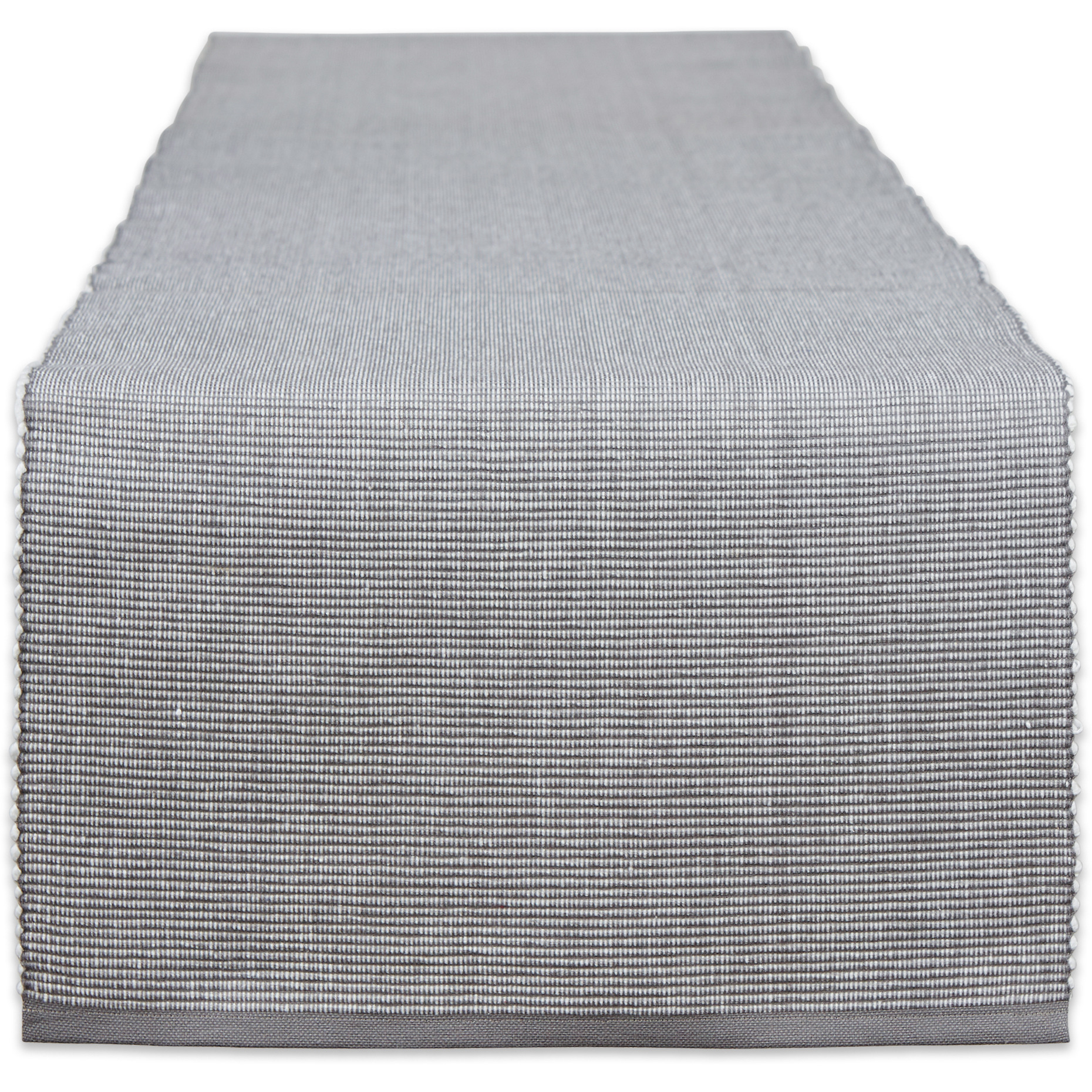 DII Gray & White 2-Tone Ribbed Table Runner
