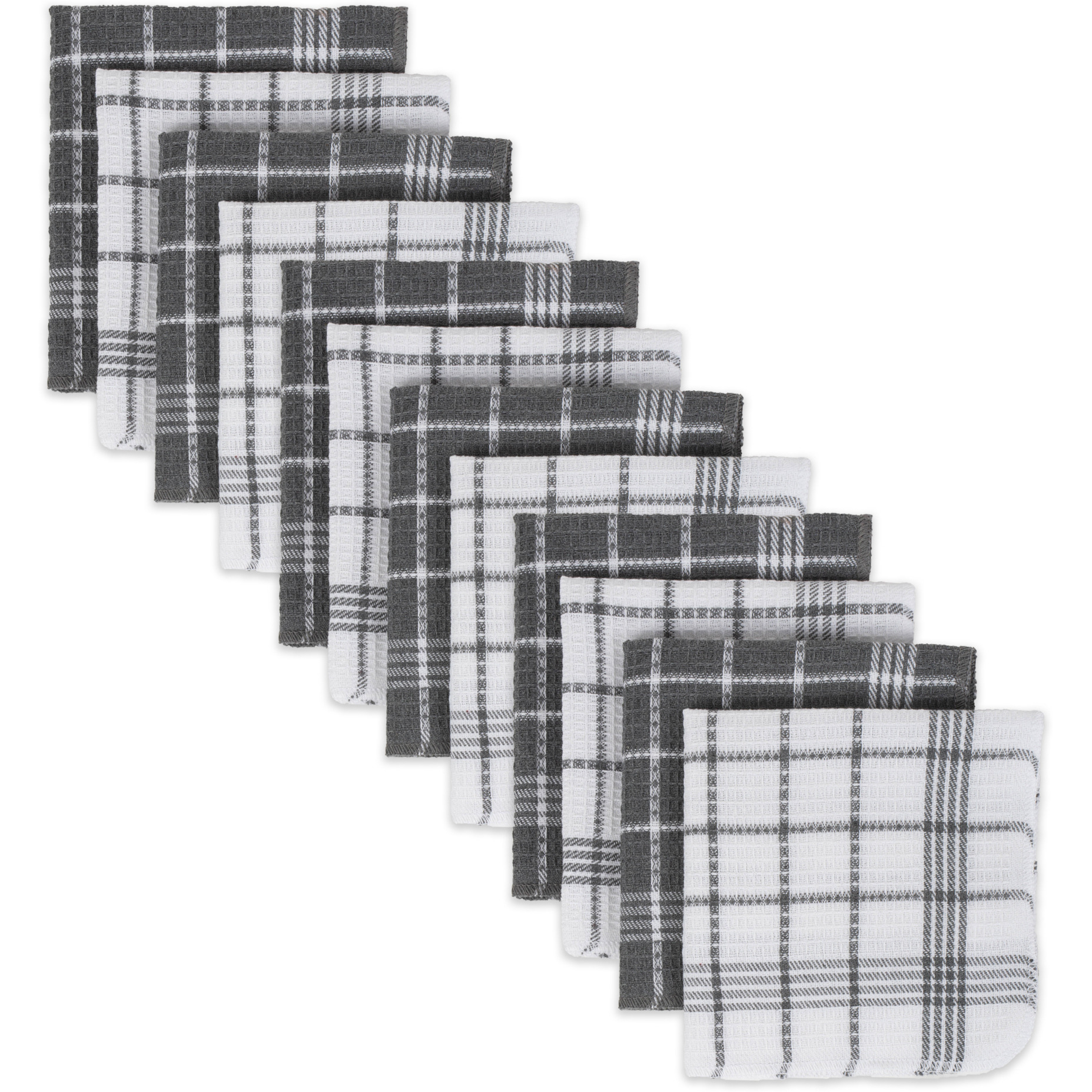 J&M Gray Waffle Weave  Dishcloth (Set of 12)