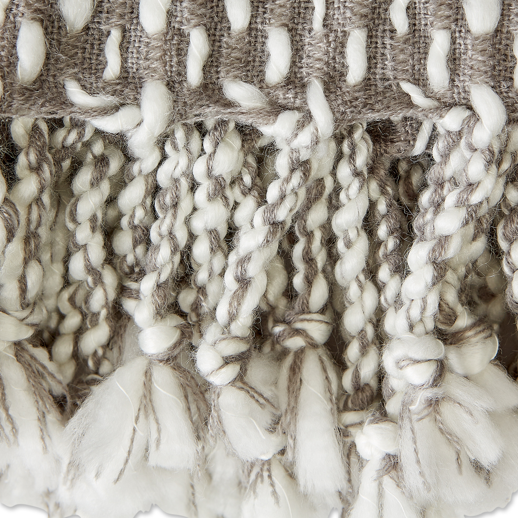 DII Gray & White Textured Acrylic Throw