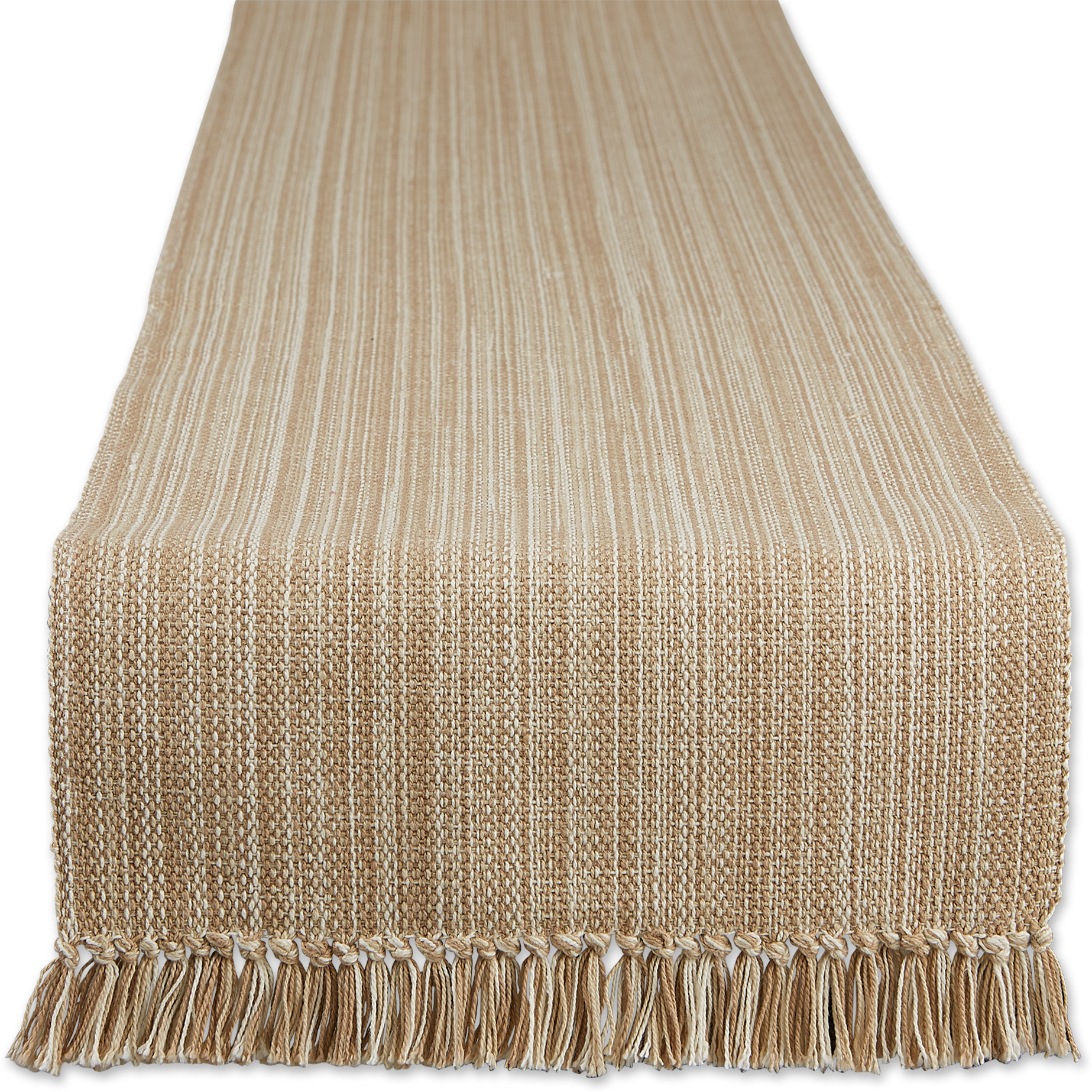 DII Variegated Taupe Fringe Table Runner