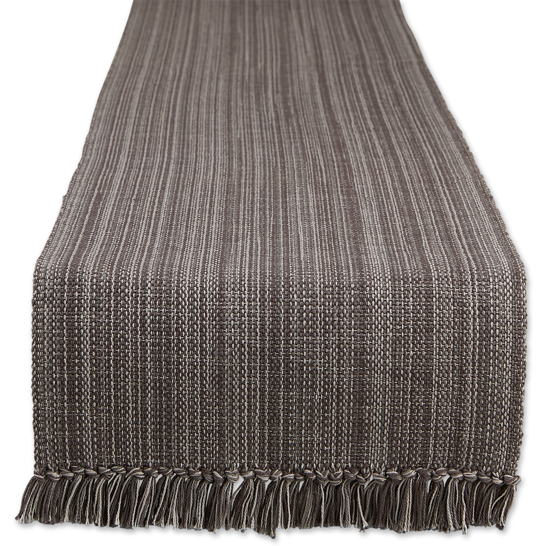 DII Variegated Gray Fringe Table Runner