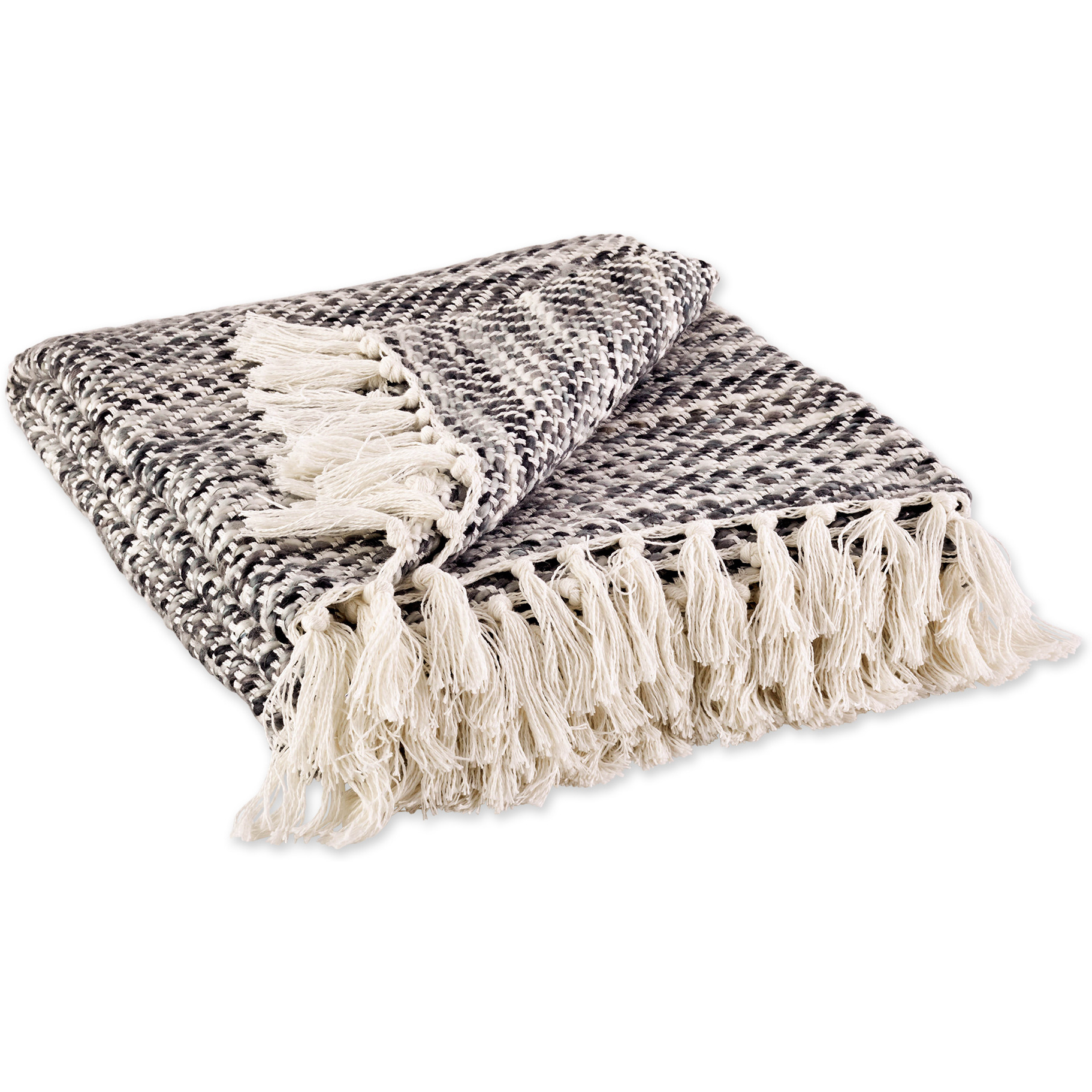 DII Gray Tone Diagonal Stripe Acrylic Throw