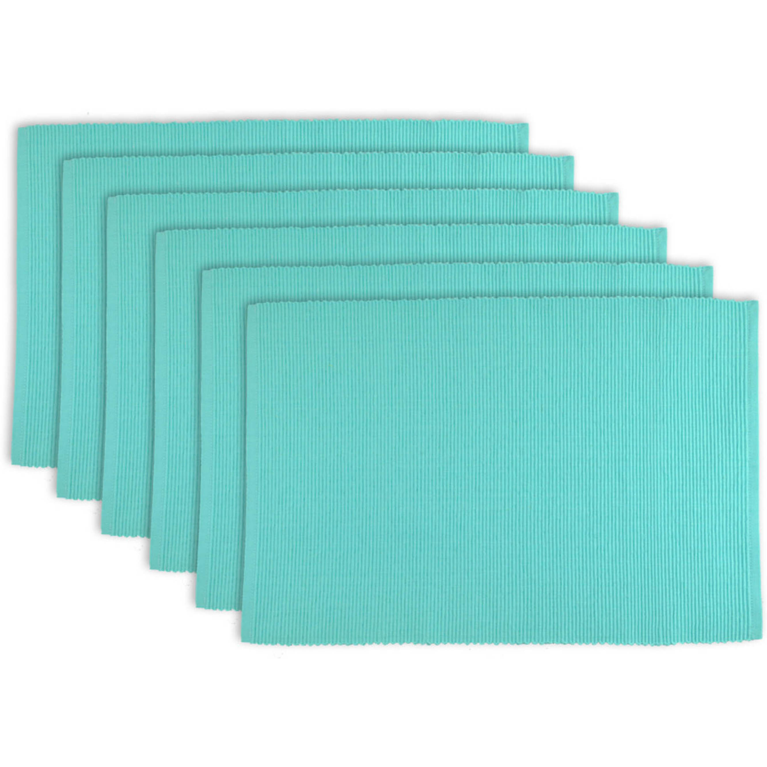 DII Aqua Ribbed Placemat (Set of 6)