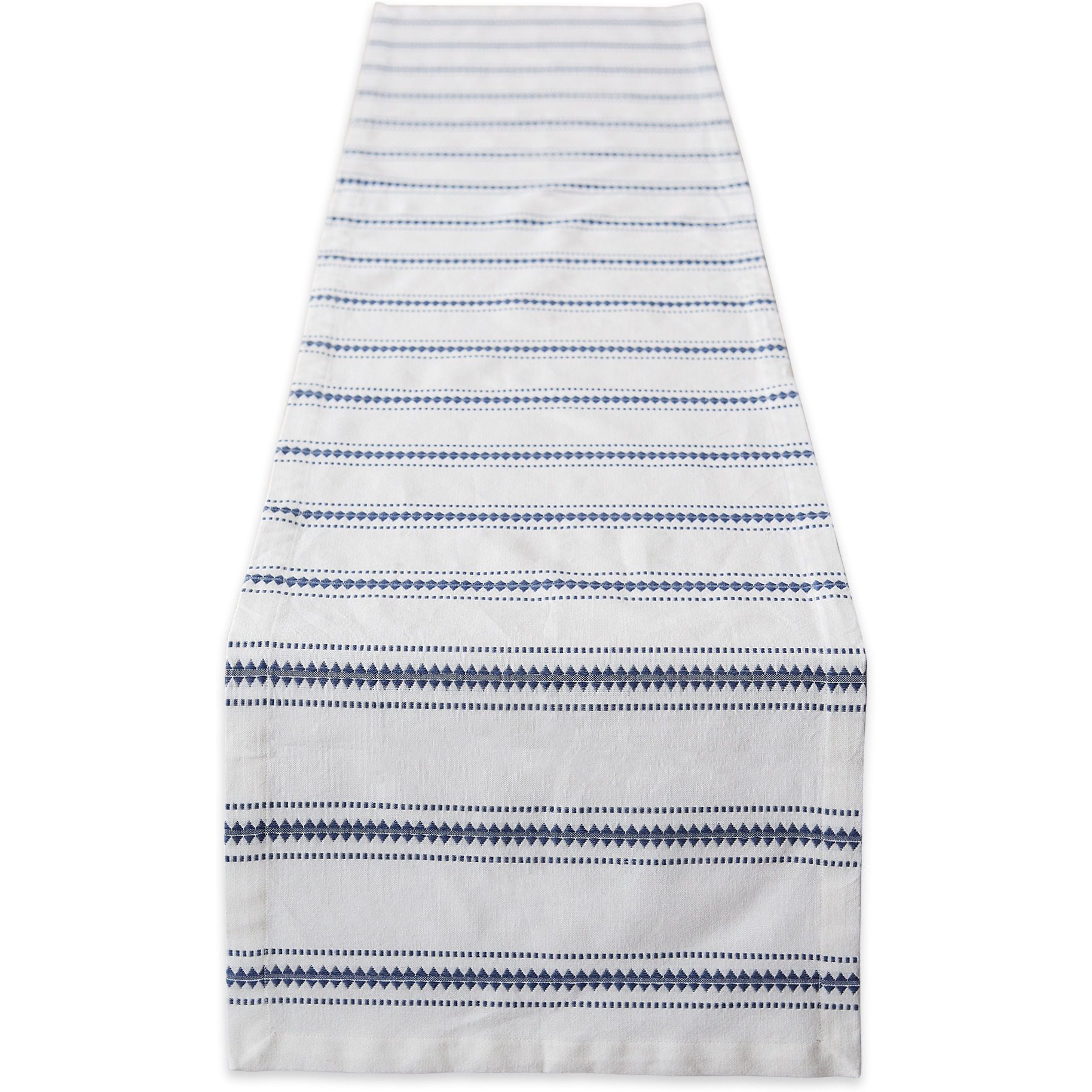 DII French Blue Zig Dobby Stripe Table Runner