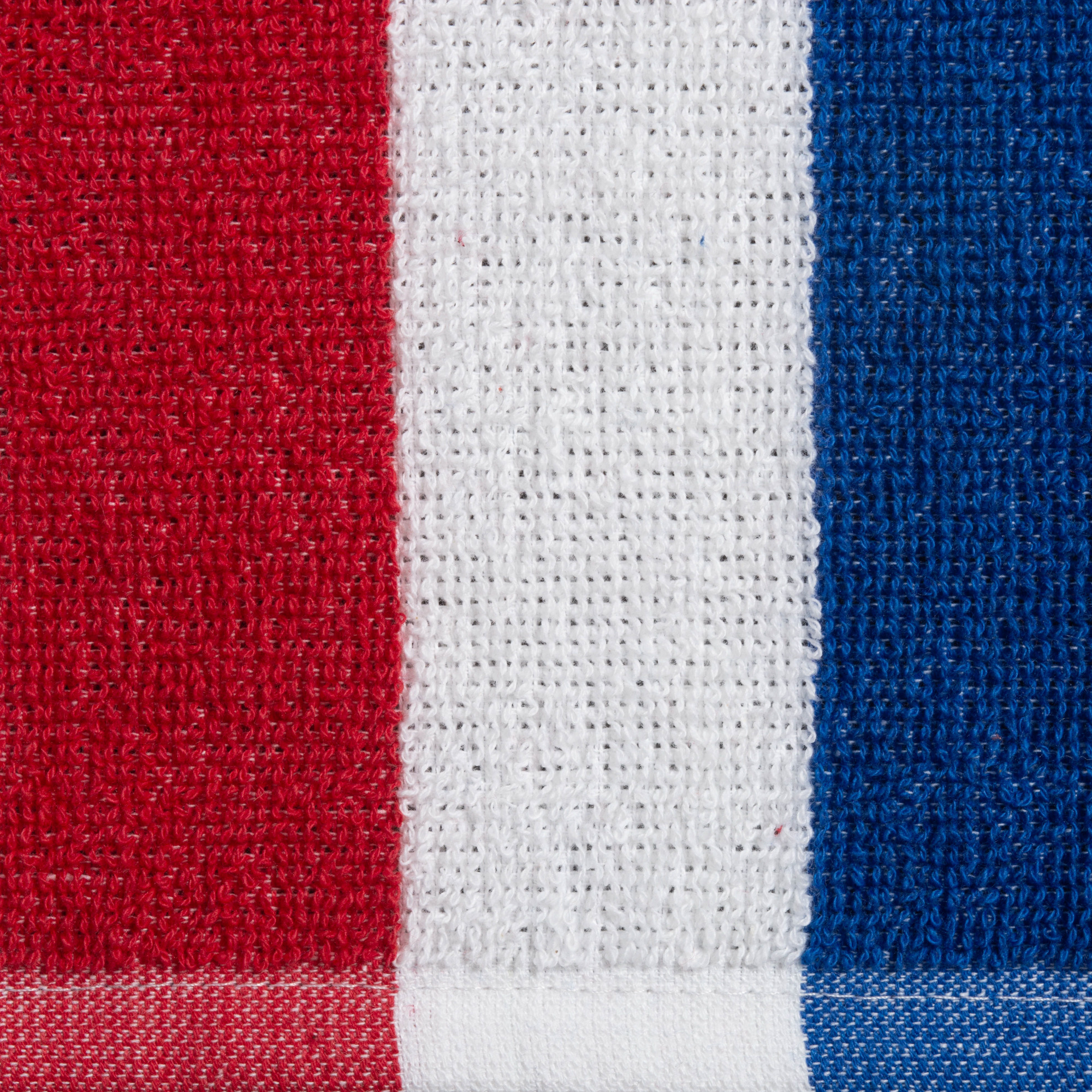 J&M Red, White and Blue Stripe Lounge Chair Beach Towel With Top Fitted Pocket 26x82