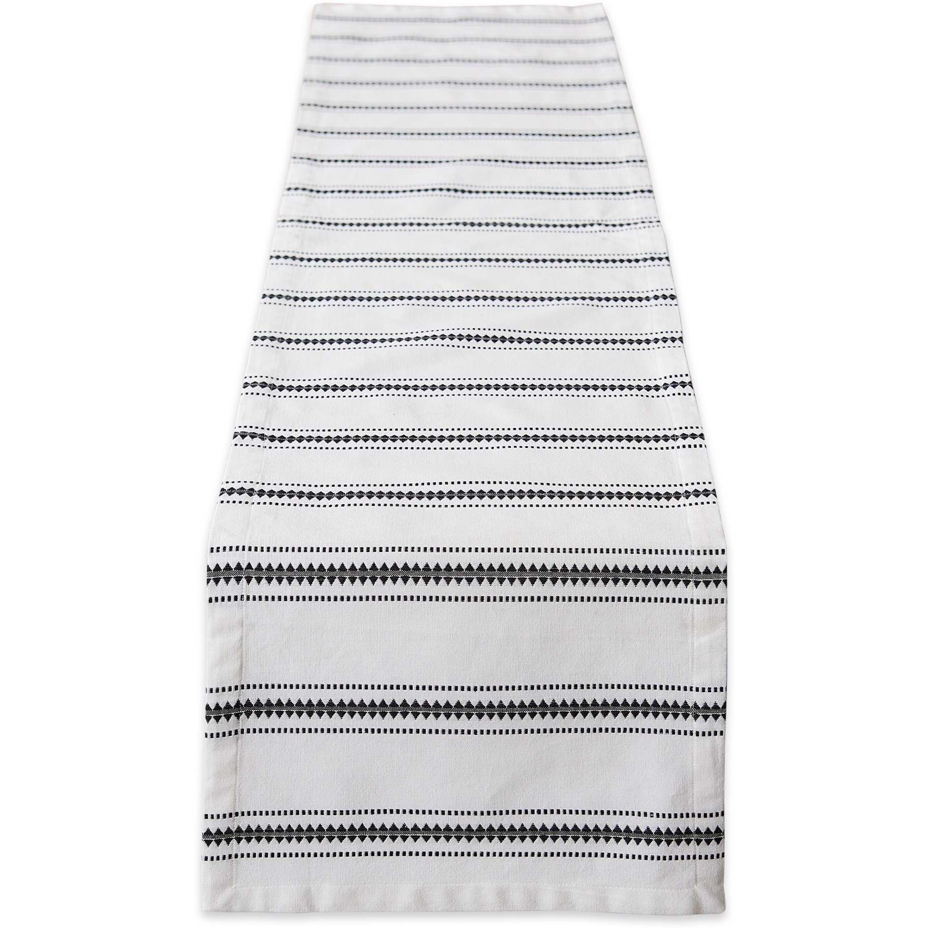 DII Black Zig Dobby Stripe Table Runner