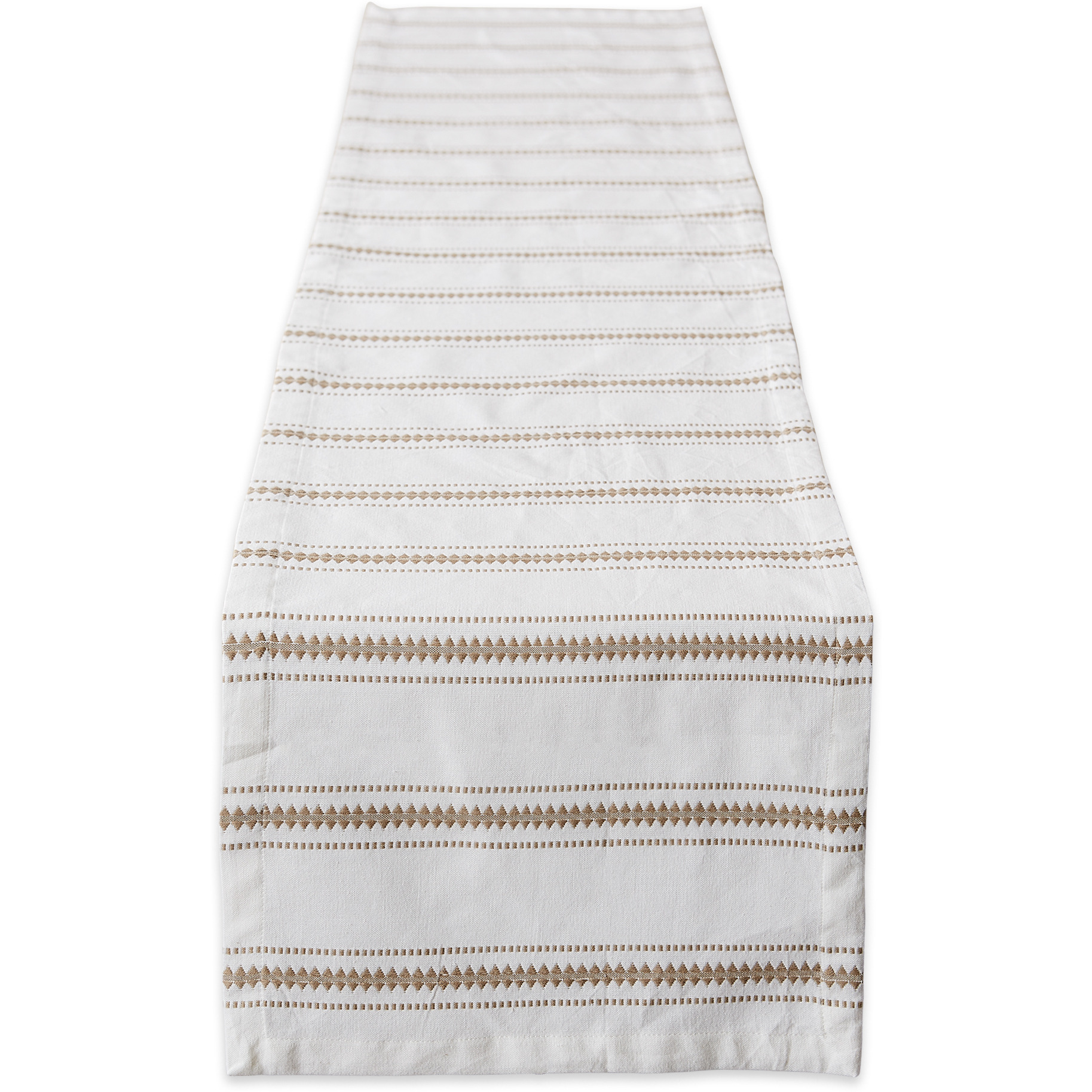 DII Stone Zig Dobby Stripe Table Runner