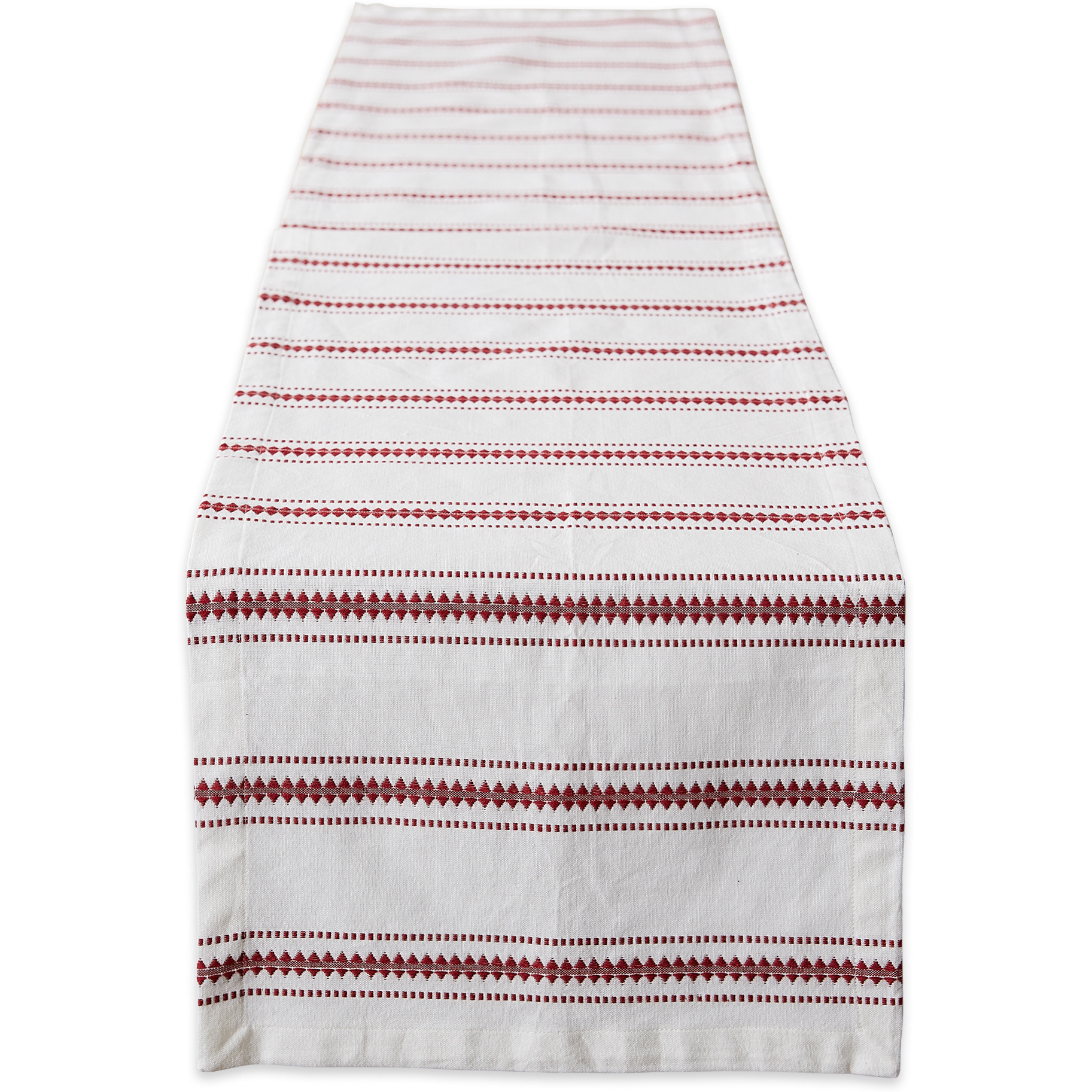 DII Barn Red Zig Dobby Stripe Table Runner