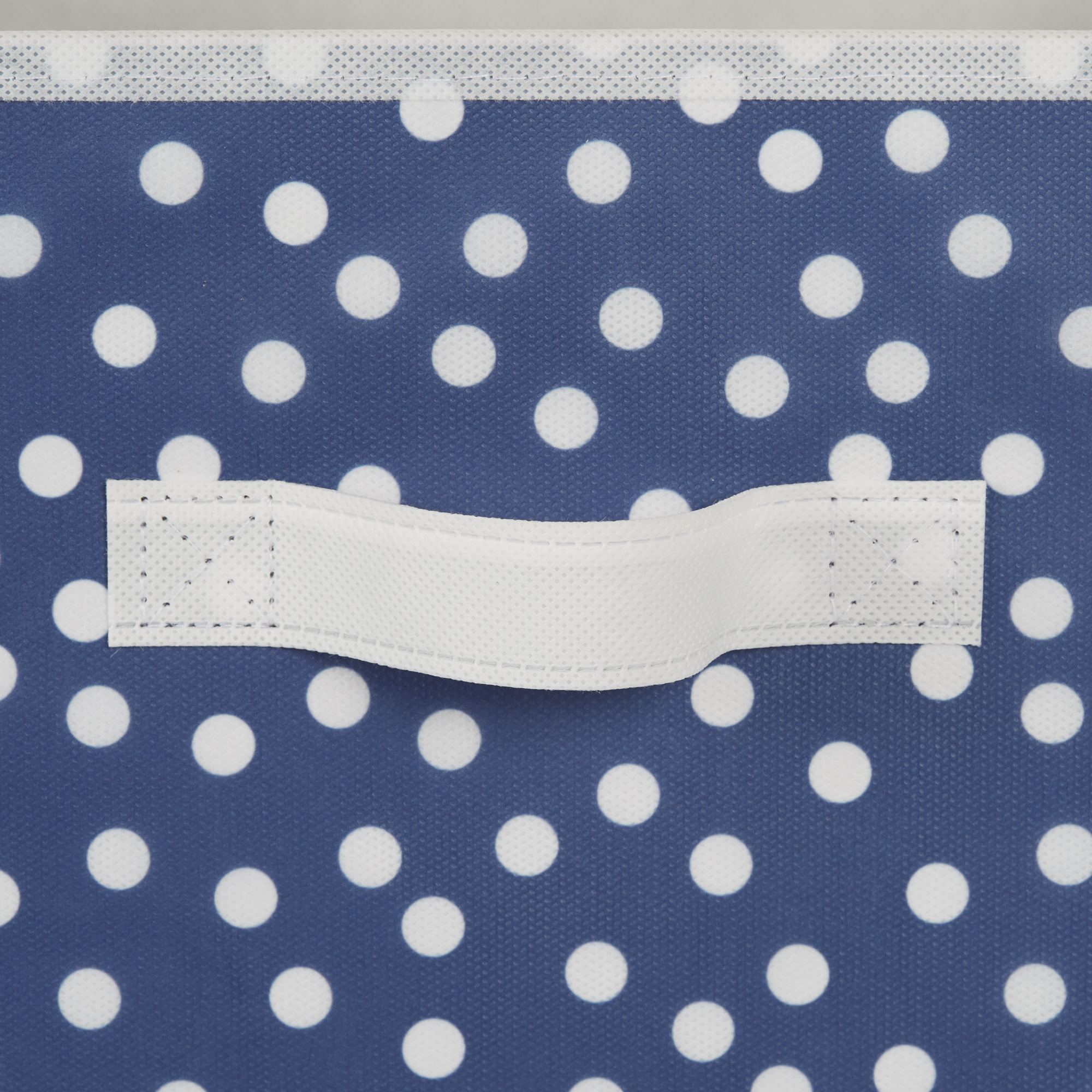 DII Nonwoven Polyester Cube Small Dots French Blue and White Square 11x11x11 Set of 4
