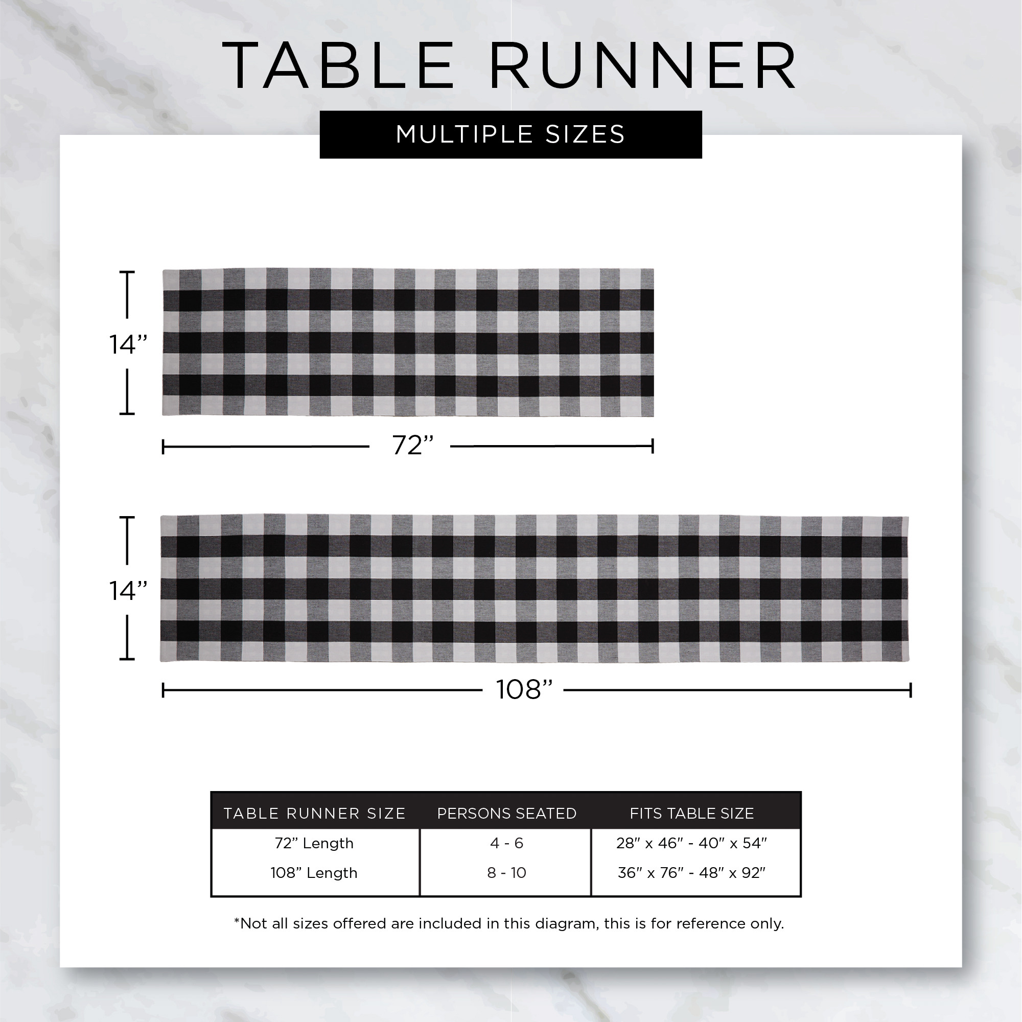 DII Black Farmhouse Gingham Table Runner