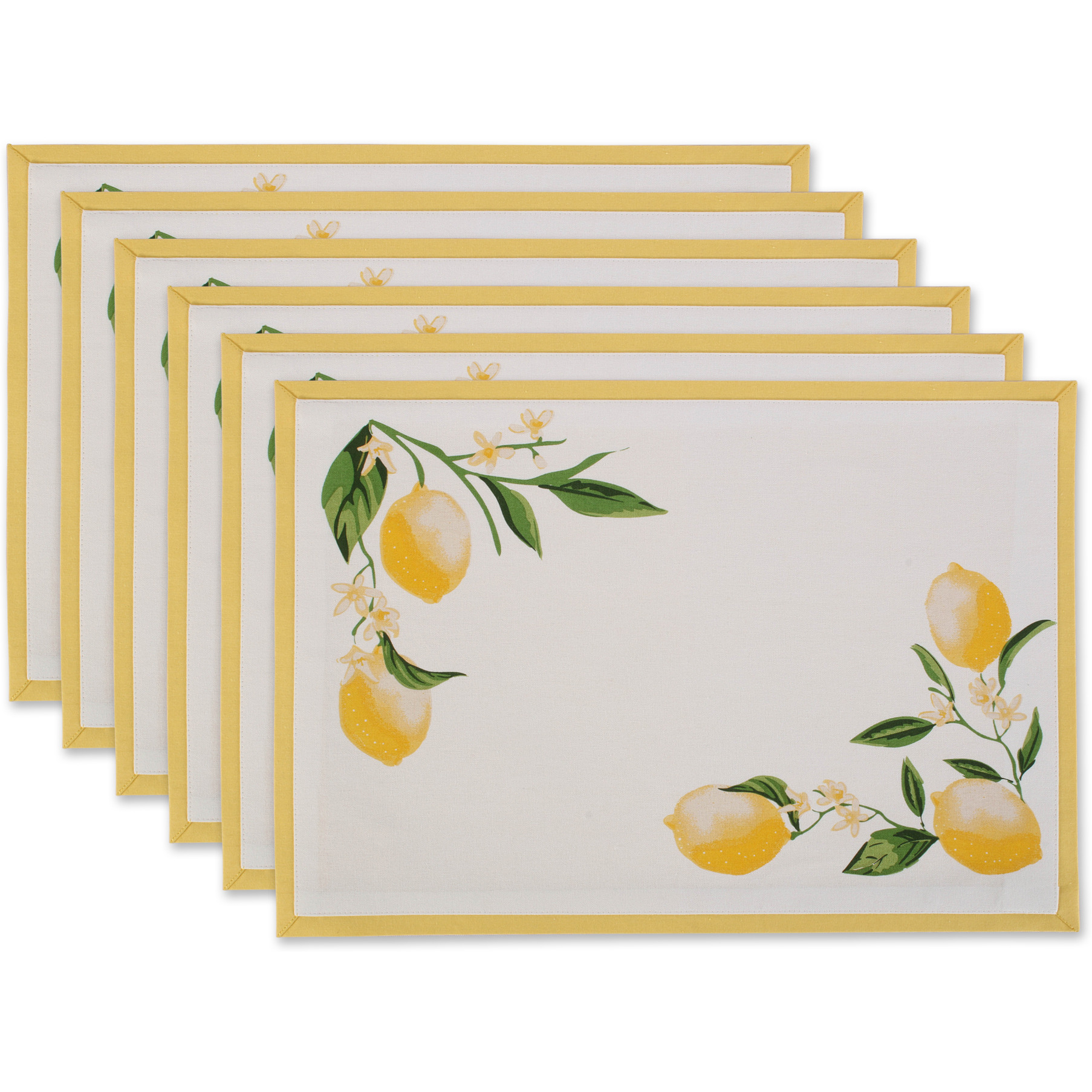 DII Lemon Bliss Kitchen Textiles, 13x19", Lemon Bliss, 6 Pieces