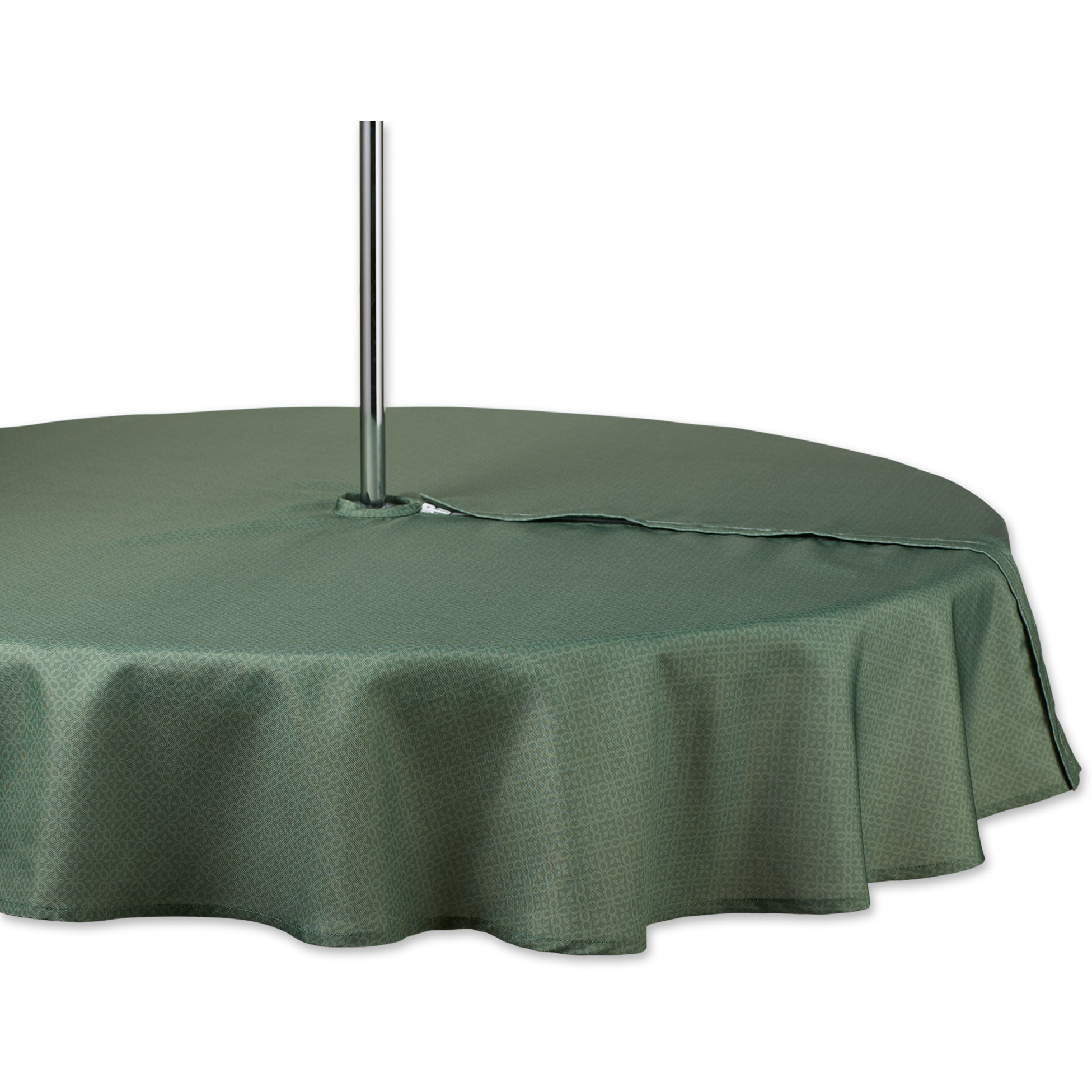 DII Artichoke Tonal Lattice Print Outdoor Tablecloth With Zipper 60 Round
