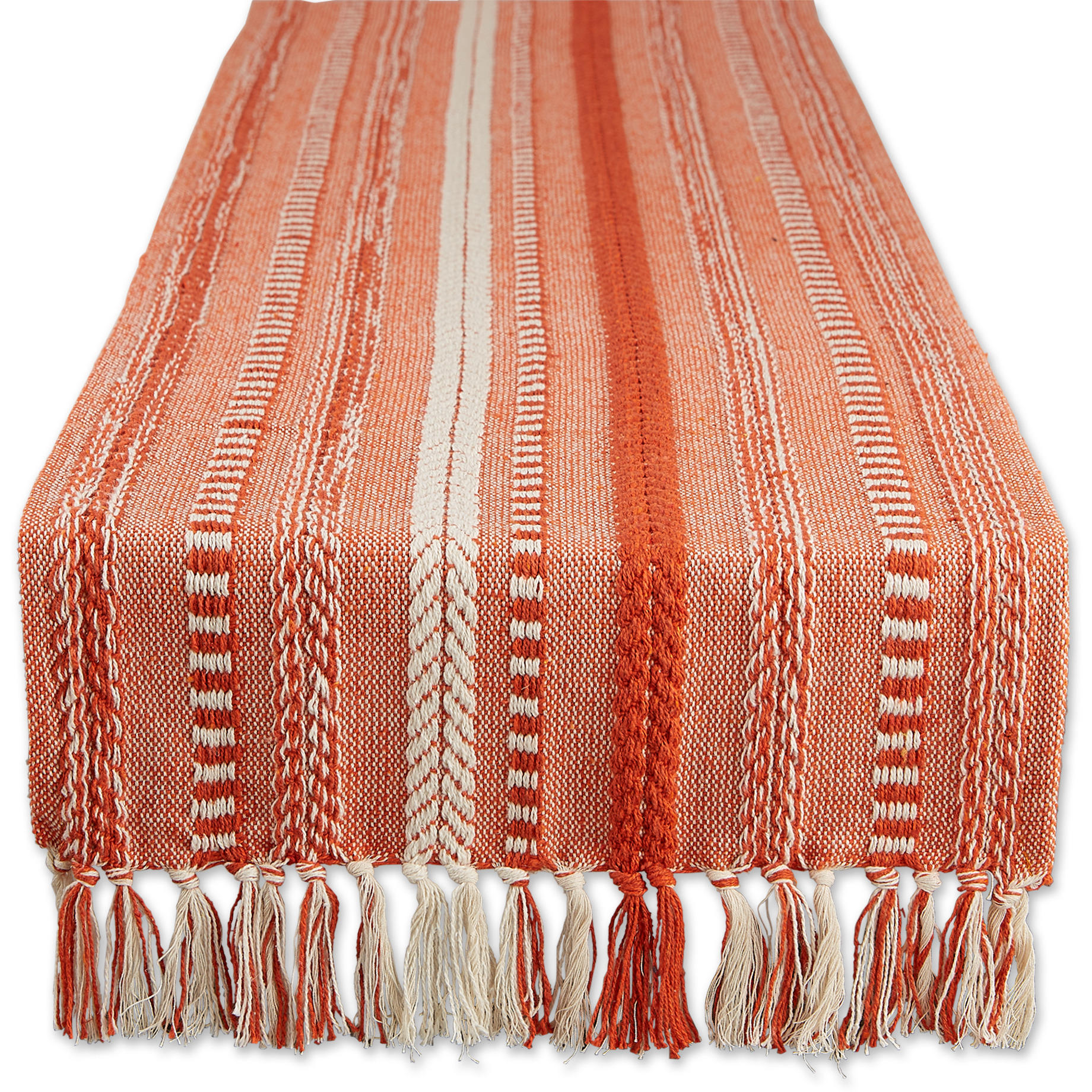 DII Vintage Red Braided Stripe Table Runner