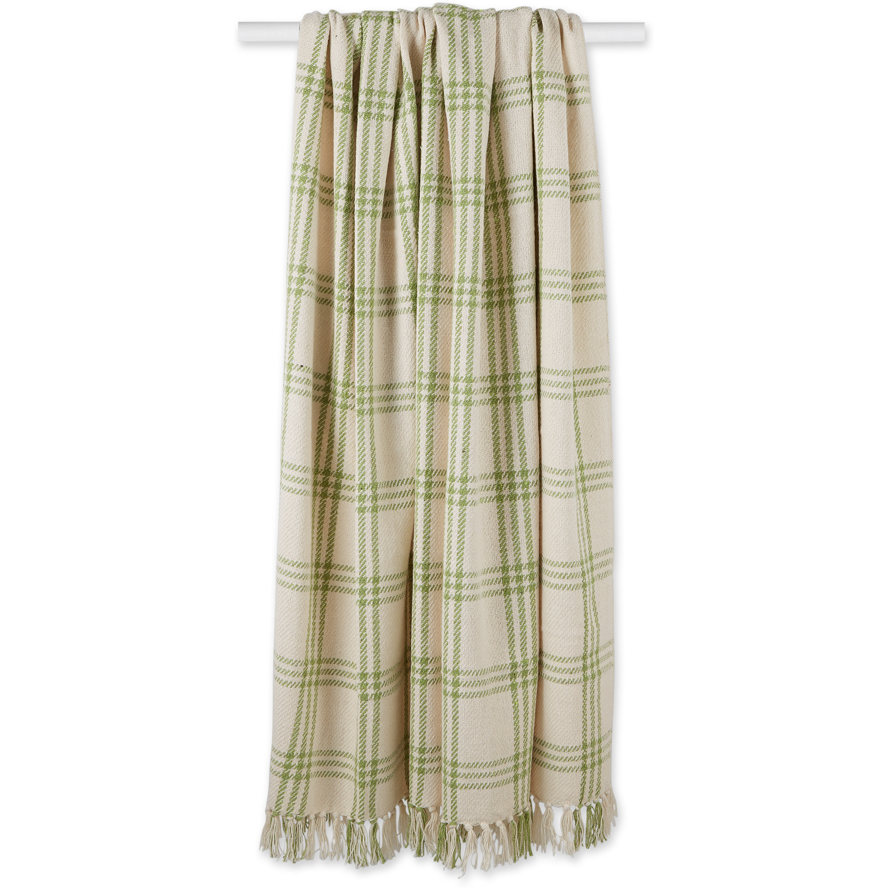 DII Antique Green Modern Farmhouse Plaid Throw