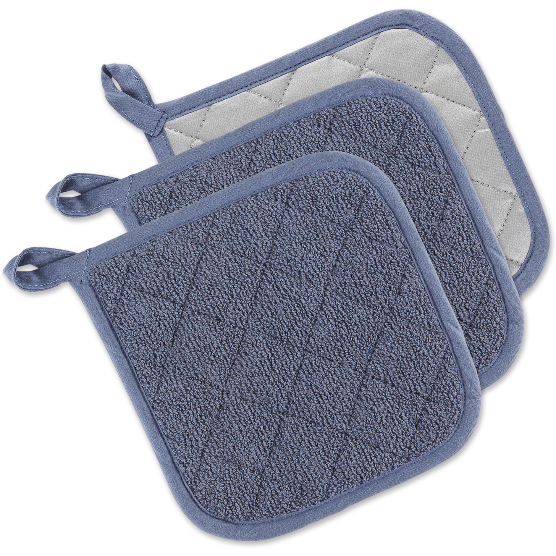 Stonewash Blue Terry Potholder (Set 3)