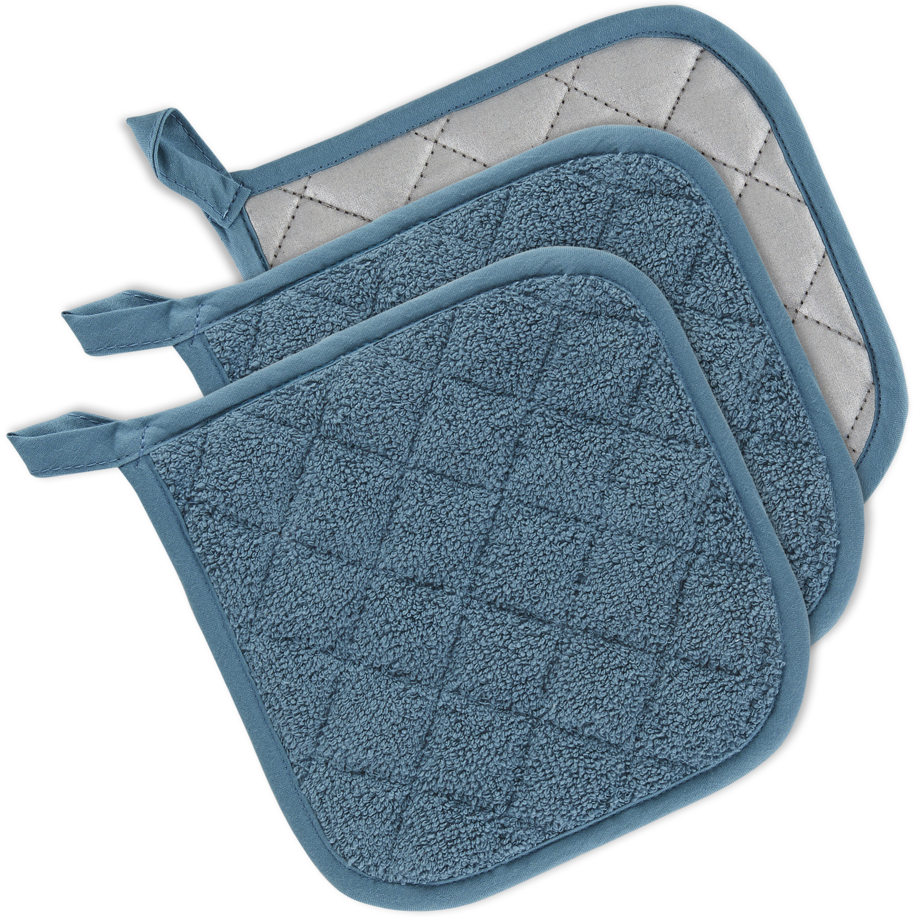 Storm Blue Terry Potholder (Set 3)