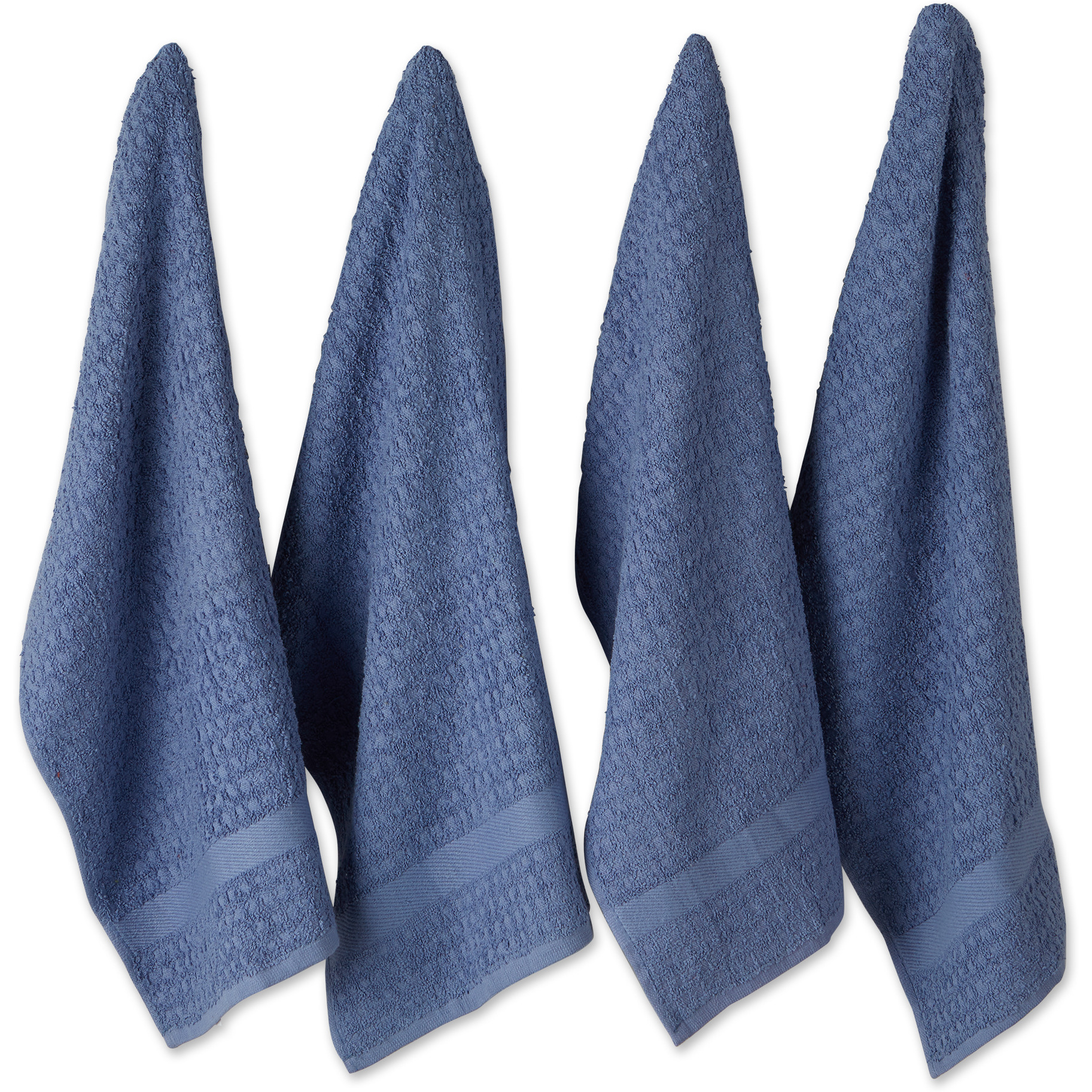 DII Solid Vintage Stonewash Blue Waffle Terry Dishtowel (Set of 4)